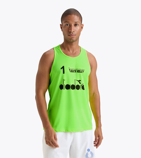 Camiseta sin mangas para hombre - Campeonato Italiano de Vóley Playa CANOTTE GARA UOMO #1 CAMP. ITALIANO VERDE FLUO ESPECIAL - Diadora