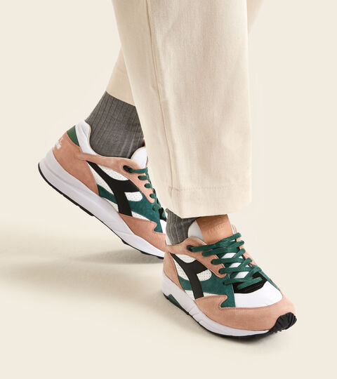 ECLIPSE ITALIA, WHITE/DUSTY CORAL Made in Italy Heritage Shoe - Unisex ECLIPSE ITALIA WHITE/DUSTY CORAL - Diadora