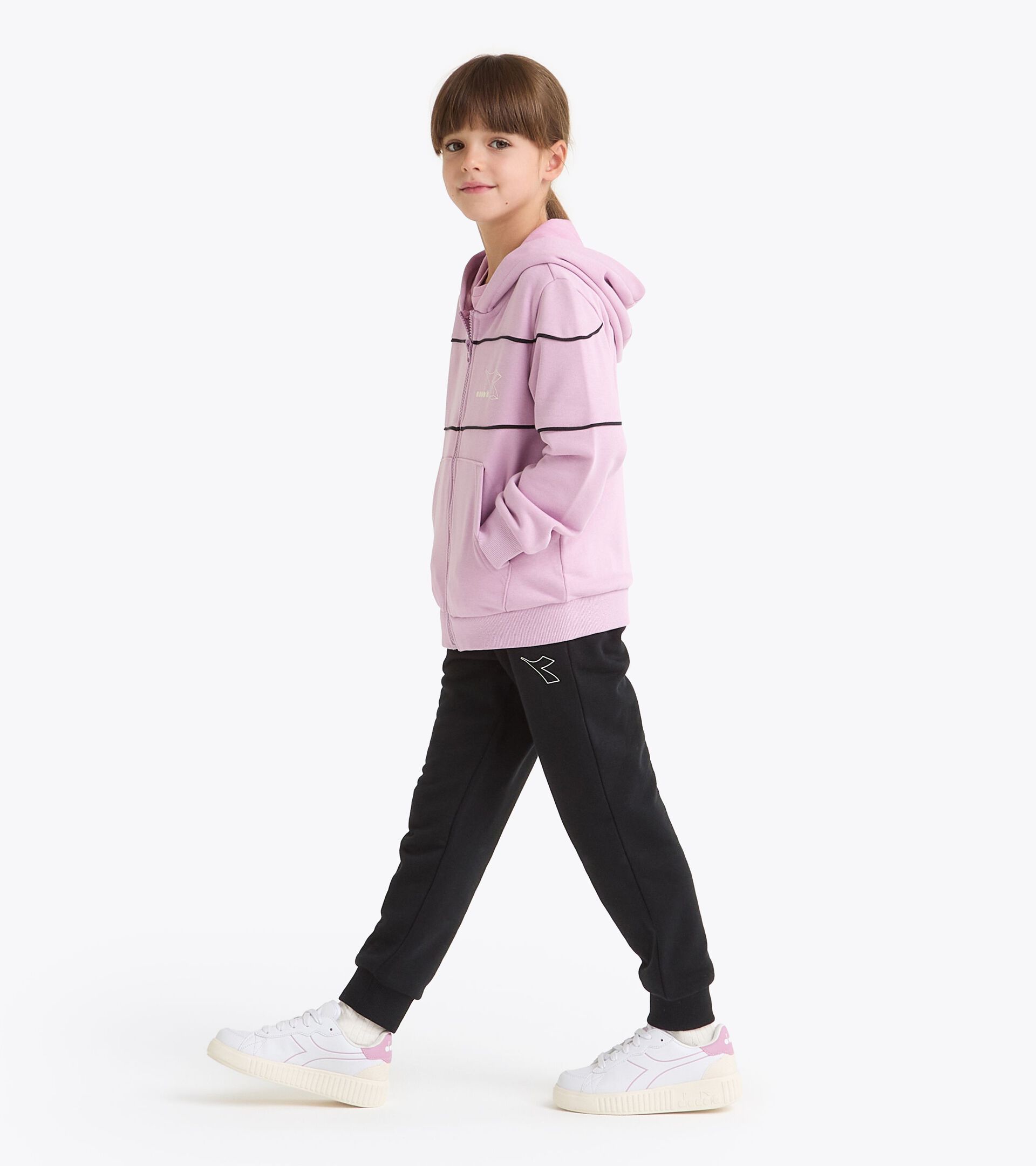 Coordinated tracksuit - Boys and girls  JU. TRACKSUIT HD FZ LOGO (FT) VIOLET MIST - Diadora