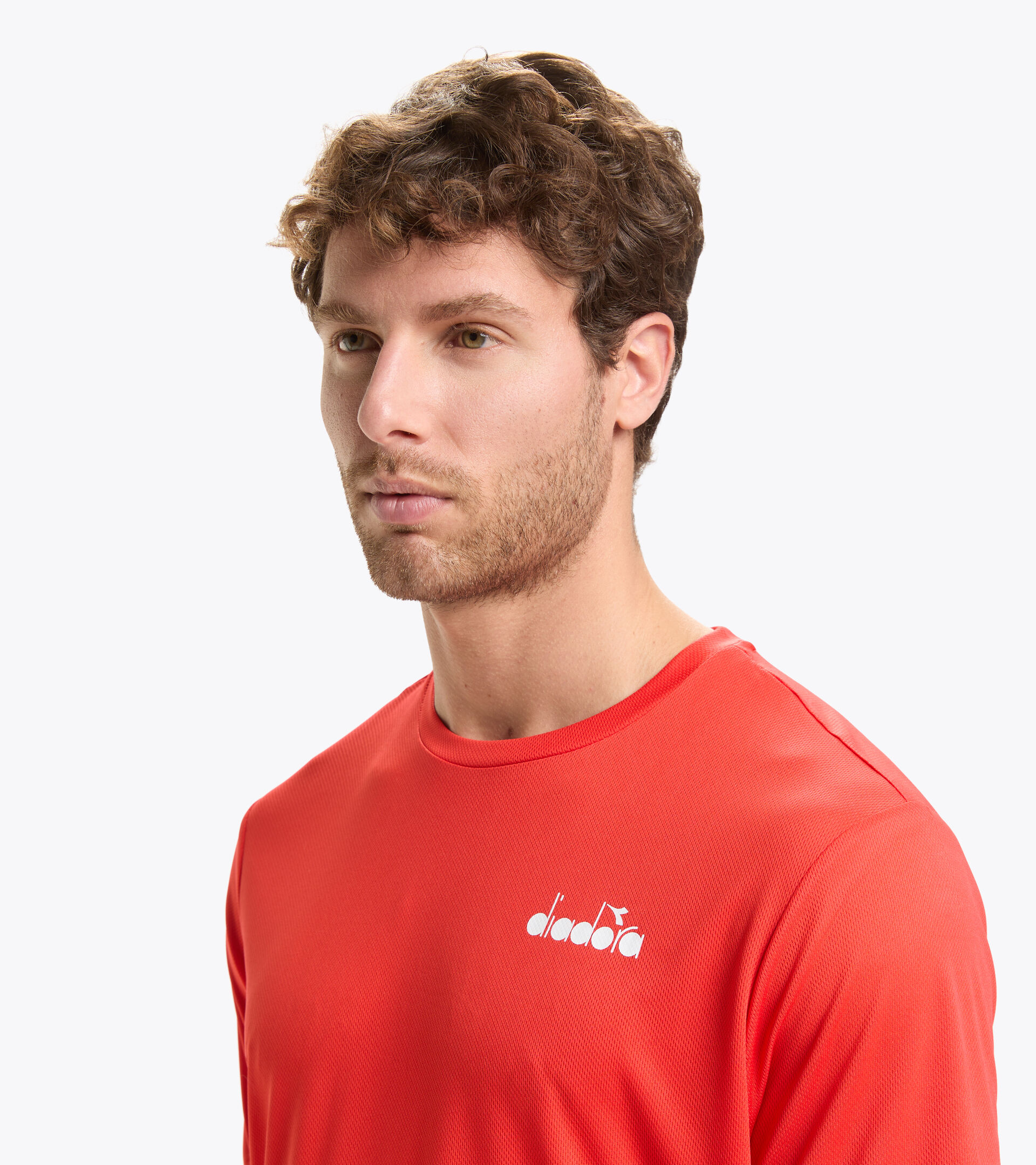 Tennis-T-Shirt mit kurzem Arm - Herren SS CORE T-SHIRT T FEUERROT - Diadora