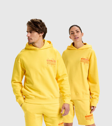 Sweatshirt mit Kapuze aus aufgerauter Baumwolle - Unisex HOODIE MANIFESTO SCHEIBE GELB - Diadora