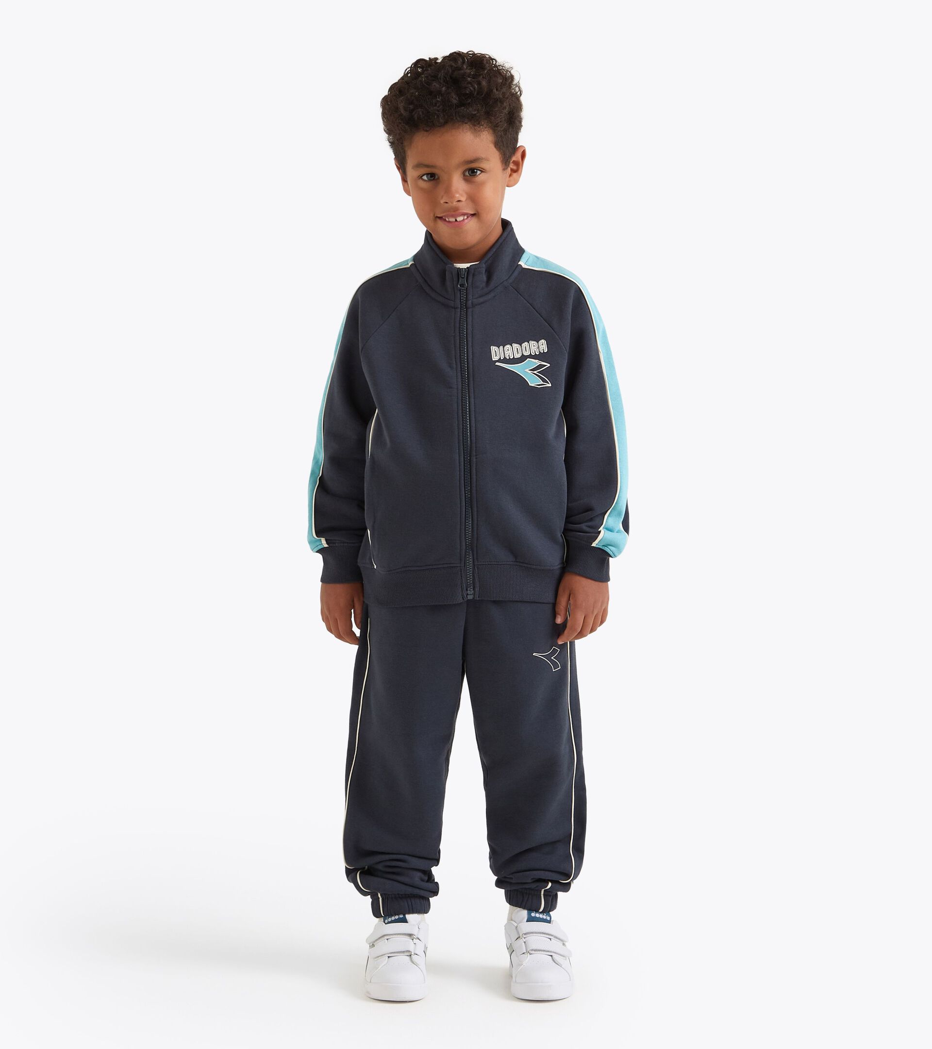 Tracksuit made with brushed fleece - Boy
 JB. TRACKSUIT FZ LOGO (BR) BLUE DENIM - Diadora