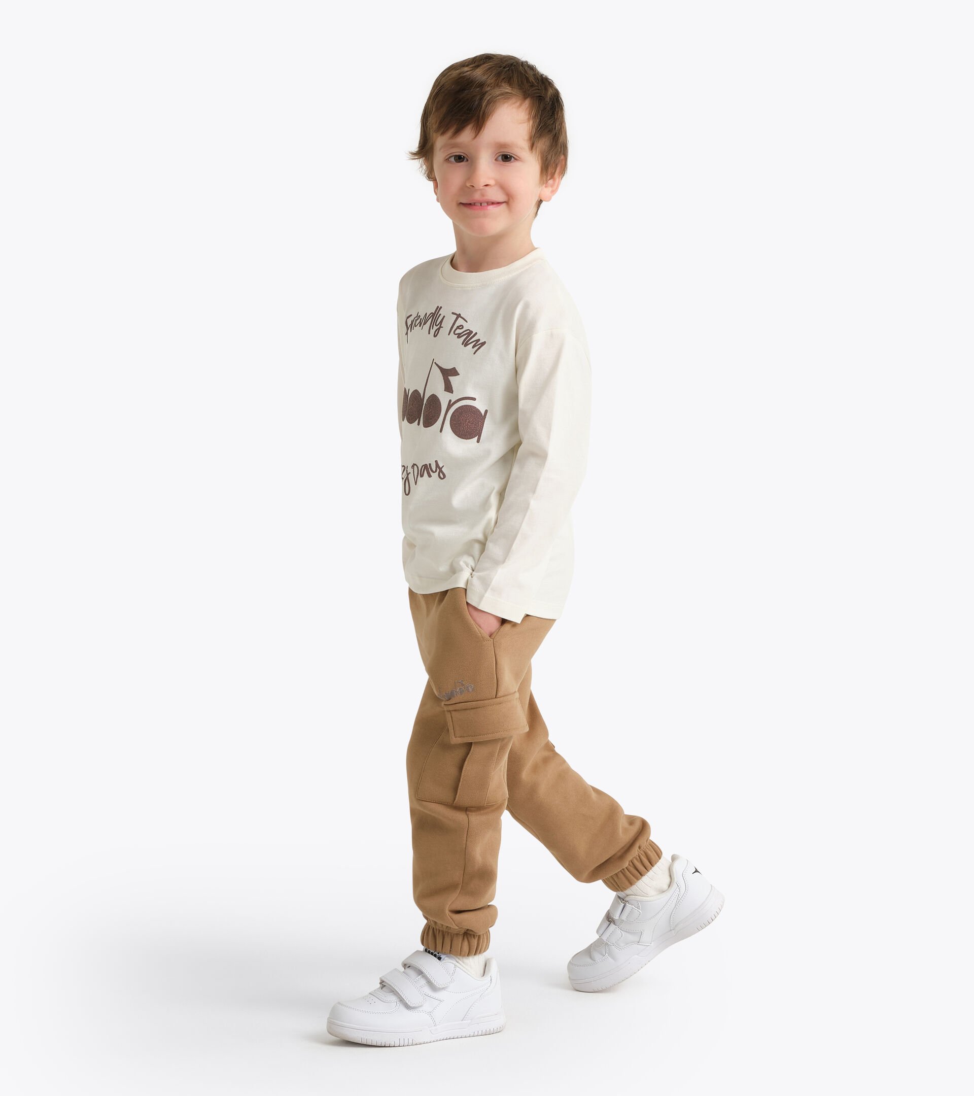 Camiseta de manga corta - Ni&ntilde;os/Adolescentes JB. T-SHIRT LS FRIENDLY TEAM TD CREAM - Diadora