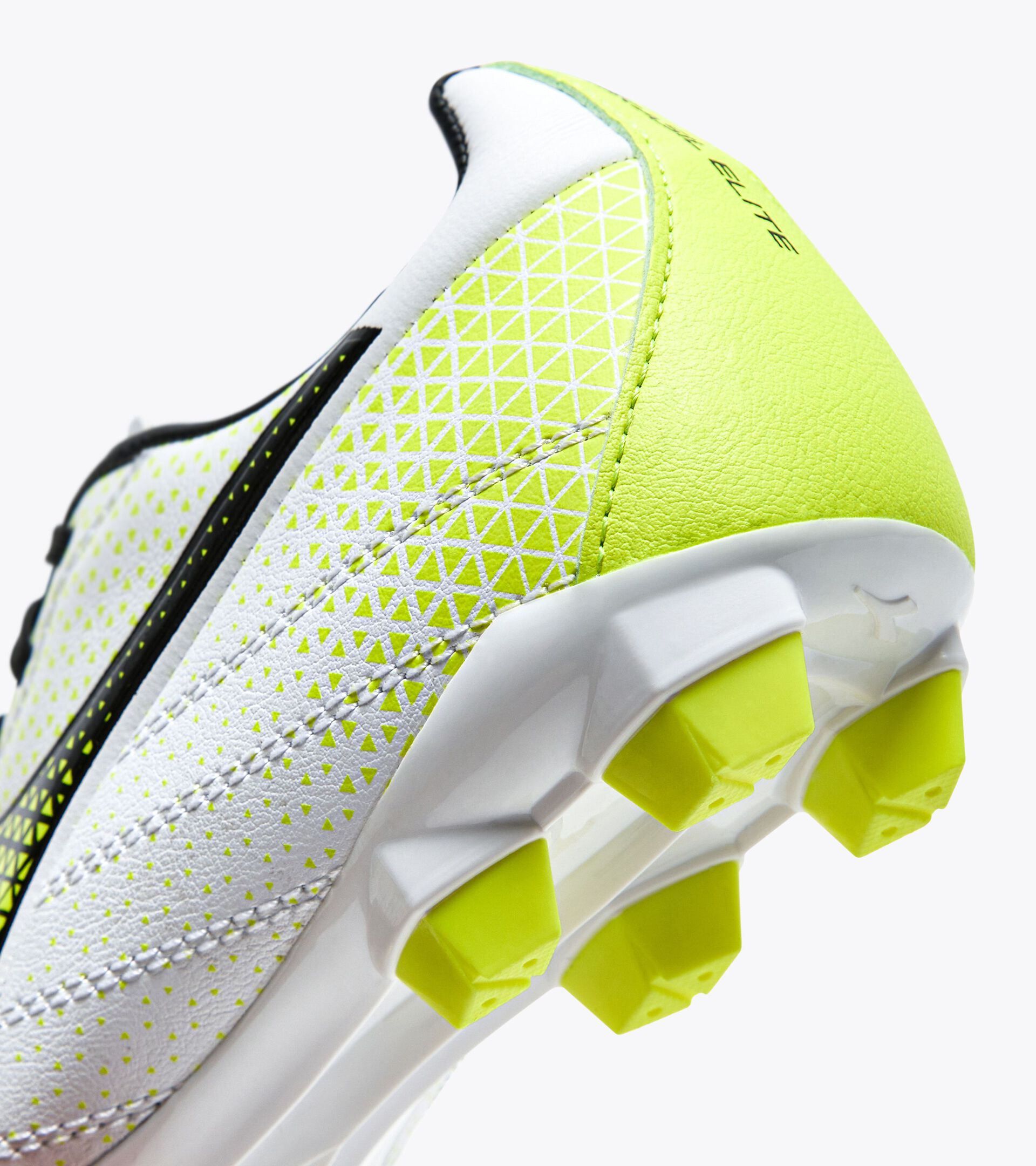 Calcio boots for firm grounds - Junior BRASIL ELITE GR LT LPU Y WHITE/BLACK/FLUO YELLOW DD - Diadora