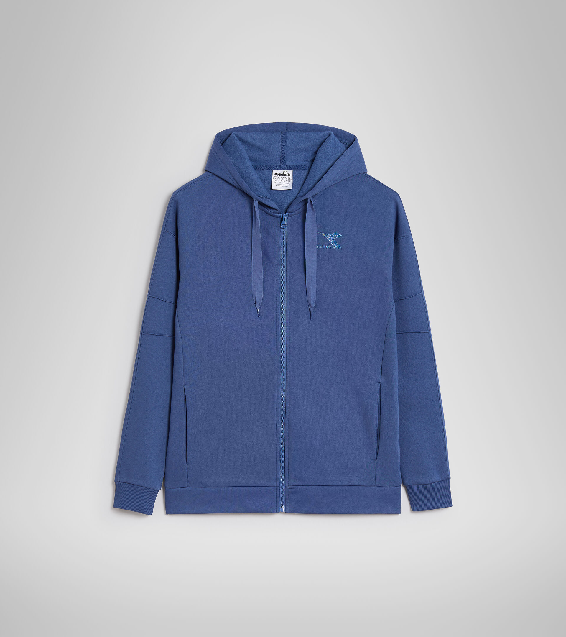 Hooded sweatshirt - Women L.HOODIE FZ BLINK BIJOU BLUE - Diadora