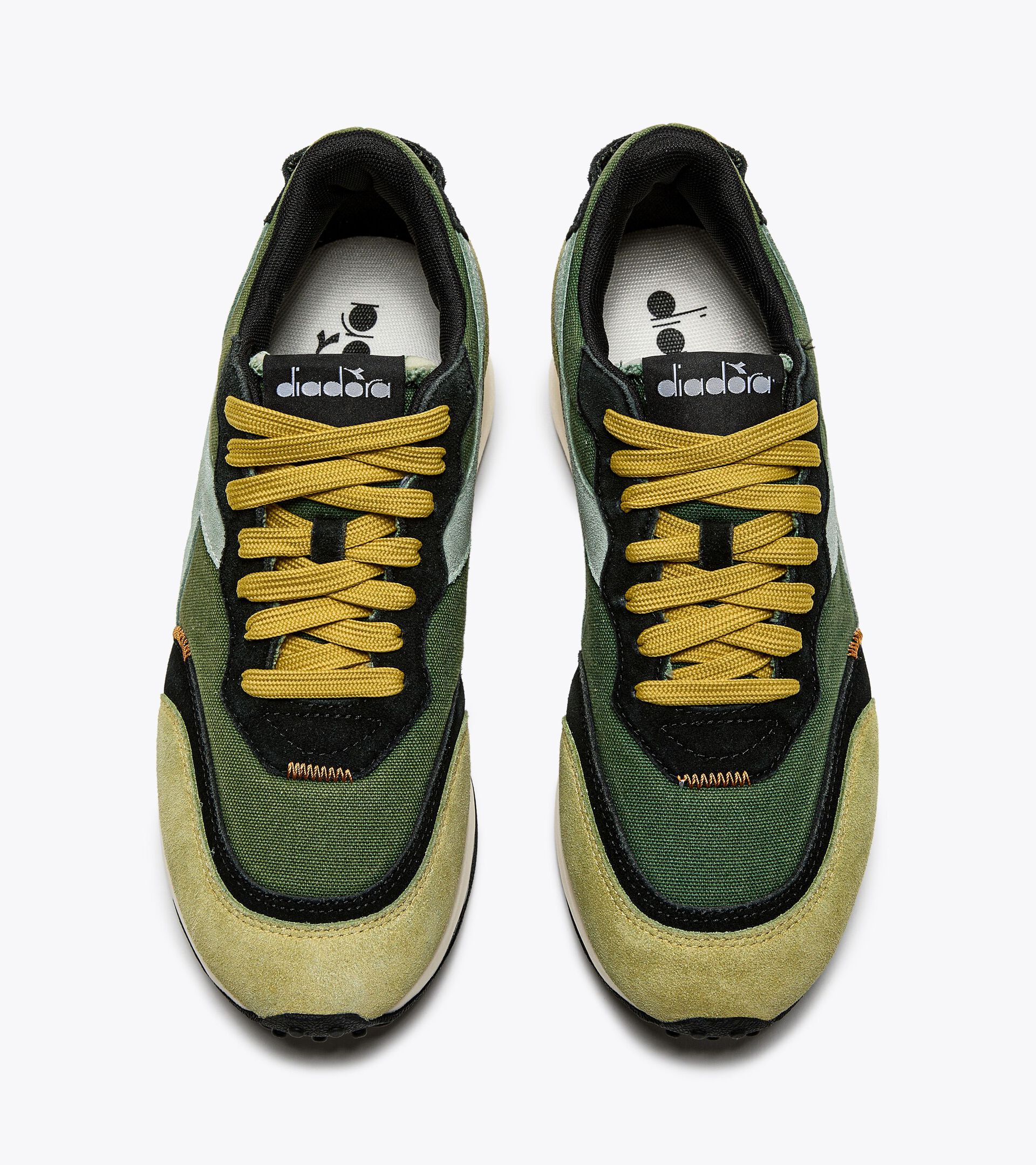 Sneaker sportiva - Gender Neutral RACE SUEDE SW VERDE FOGLIAME/GIALLO CITRUS - Diadora