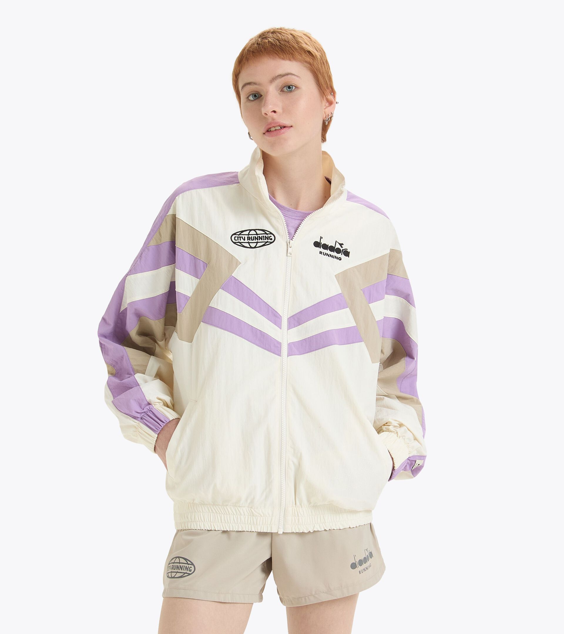 Track Jacket - Made in Italy - gender neutral TRACK JACKET MILL CITY WHISPER WHITE - Diadora