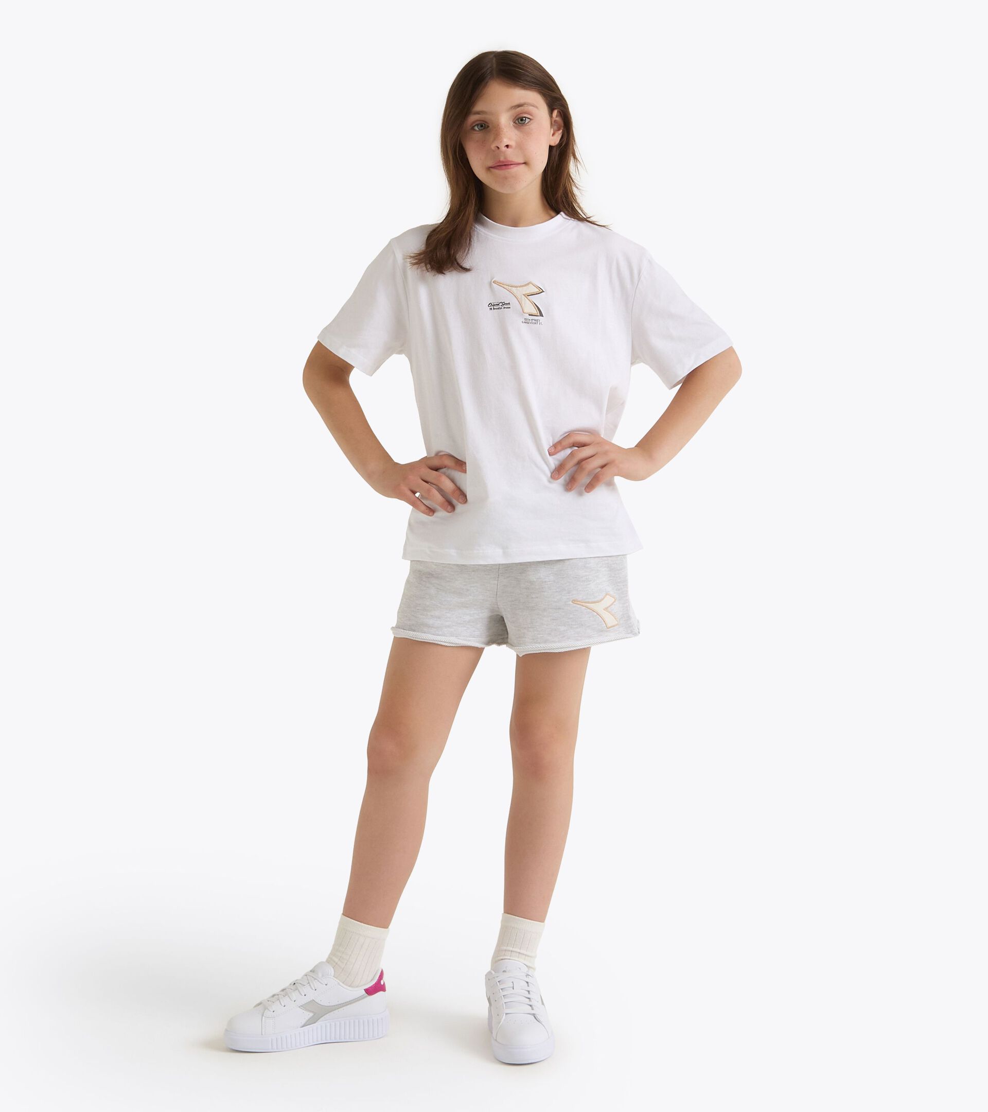 Shorts - Fit comfort - Girl JG. SHORTS  DISTRICT LICHT MITTELGRAU MELANGE - Diadora
