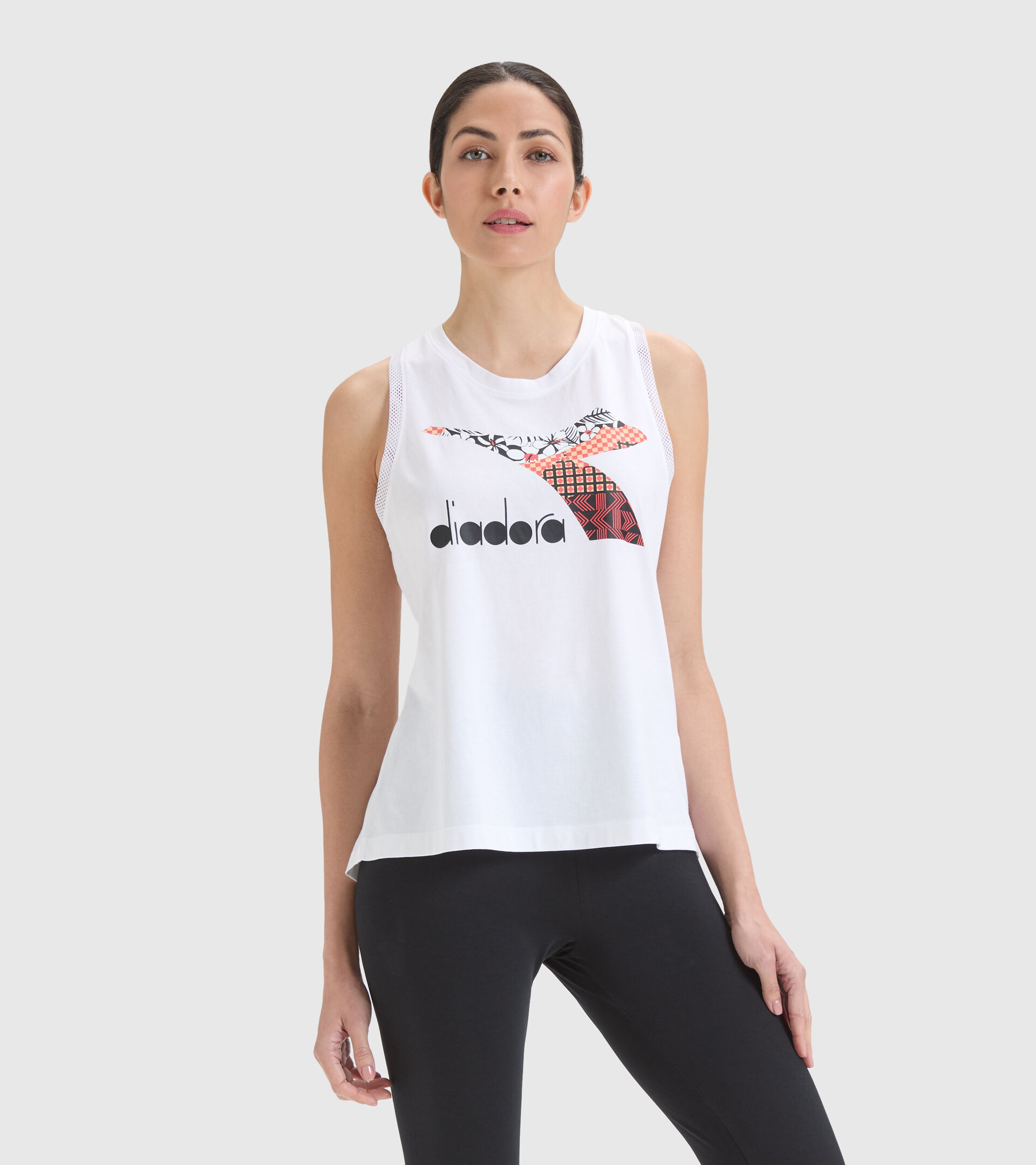 Camiseta sin mangas deportiva de algodón - Mujer L. TANK FLOSS BLANCO VIVO - Diadora