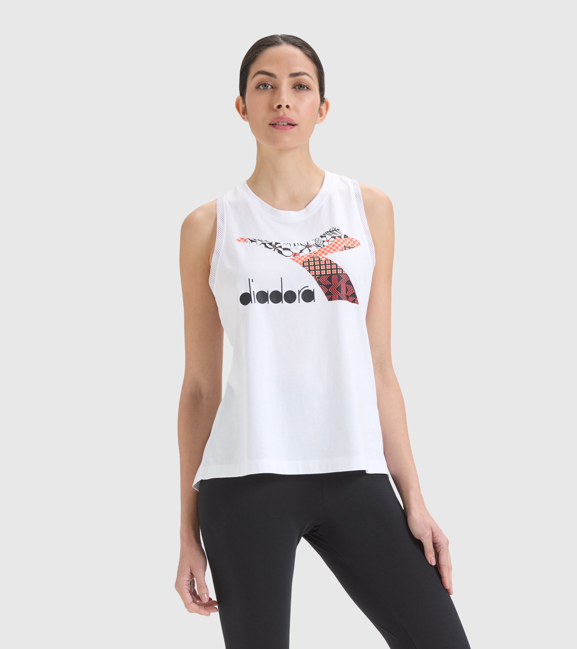 Cotton sports vest top - Women L. TANK FLOSS OPTICAL WHITE - Diadora