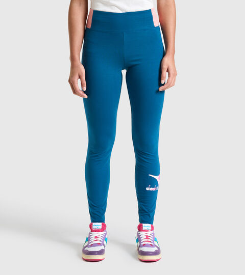 Sports trousers - Women L.LEGGINGS LUSH BLUE MORROCAN - Diadora