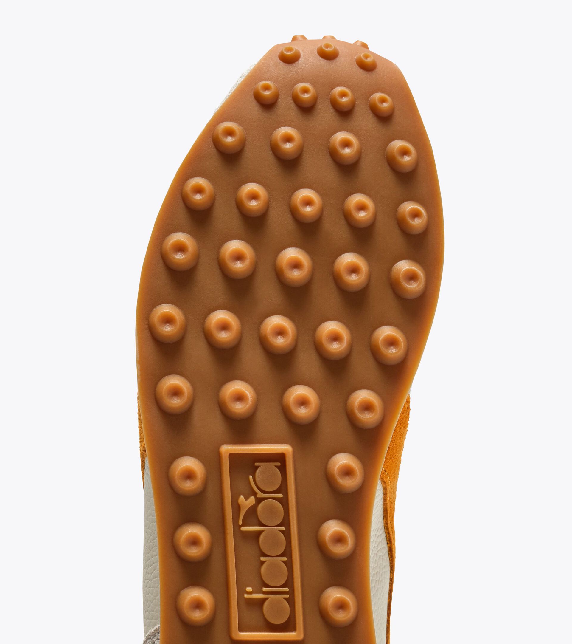 Sneaker mit niedrigem Profil aus Leder - F&uuml;r alle Geschlechter RALLY PUNCHED BIANCO/ARANCIO SENAPE - Diadora