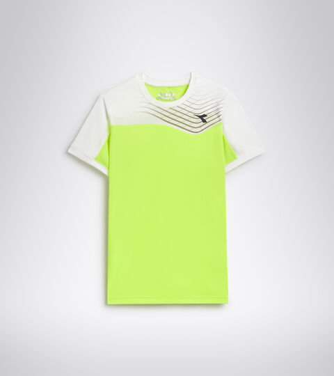 T-shirt de tennis - Junior J. T-SHIRT COURT JAUNE FLUO DD - Diadora