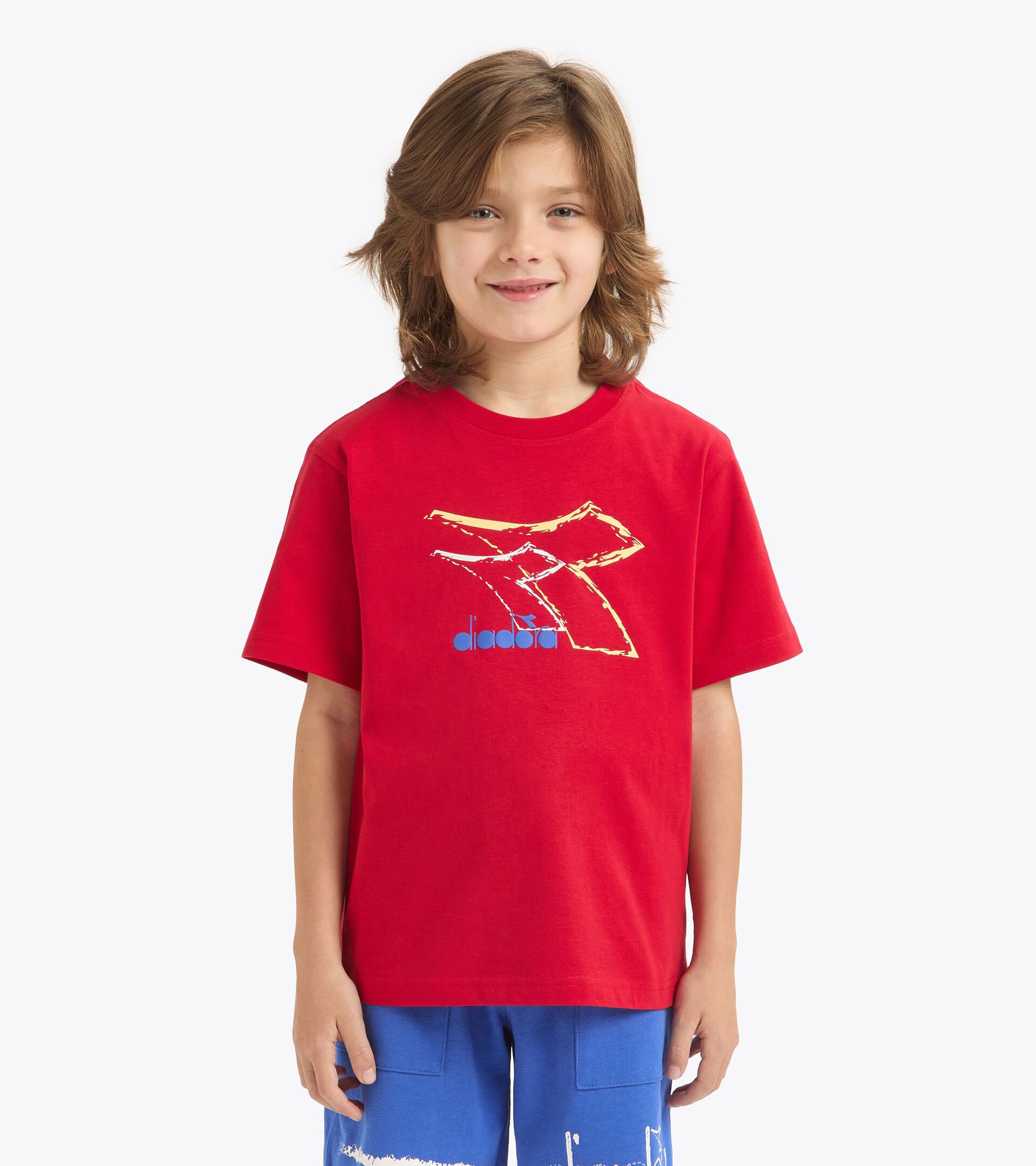 Cotton t-shirt - Boy JB. T-SHIRT SS GRAFFITI BL RED SALSA - Diadora