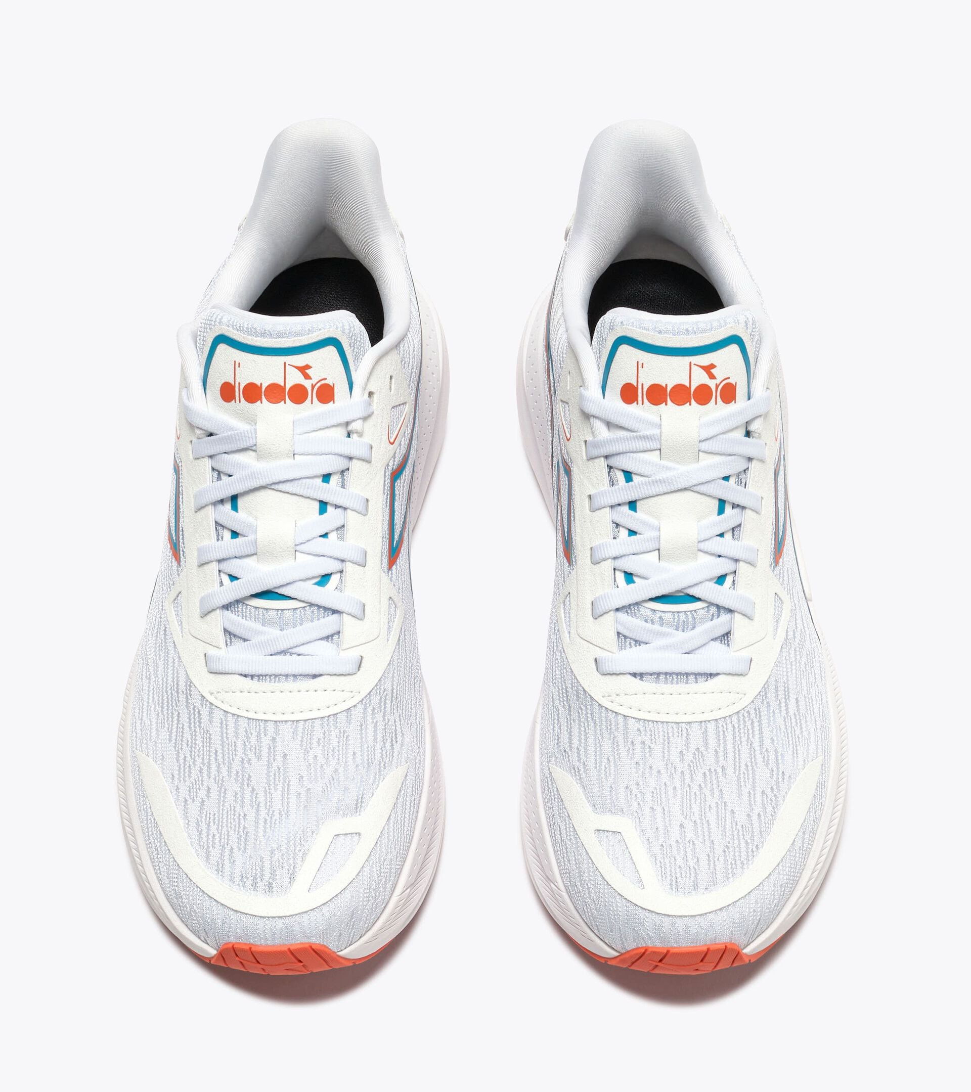 Running shoe - Comfort and stability - Men's NUCLEO 2 WHITE/ORANGE NASTURTIUM - Diadora