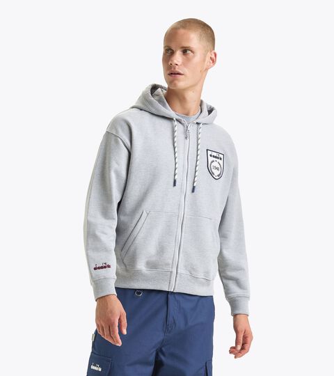 Sporty hoodie - Made in italy - Gender Neutral HOODIE FZ LEGACY HIGH RISE MELANGE - Diadora