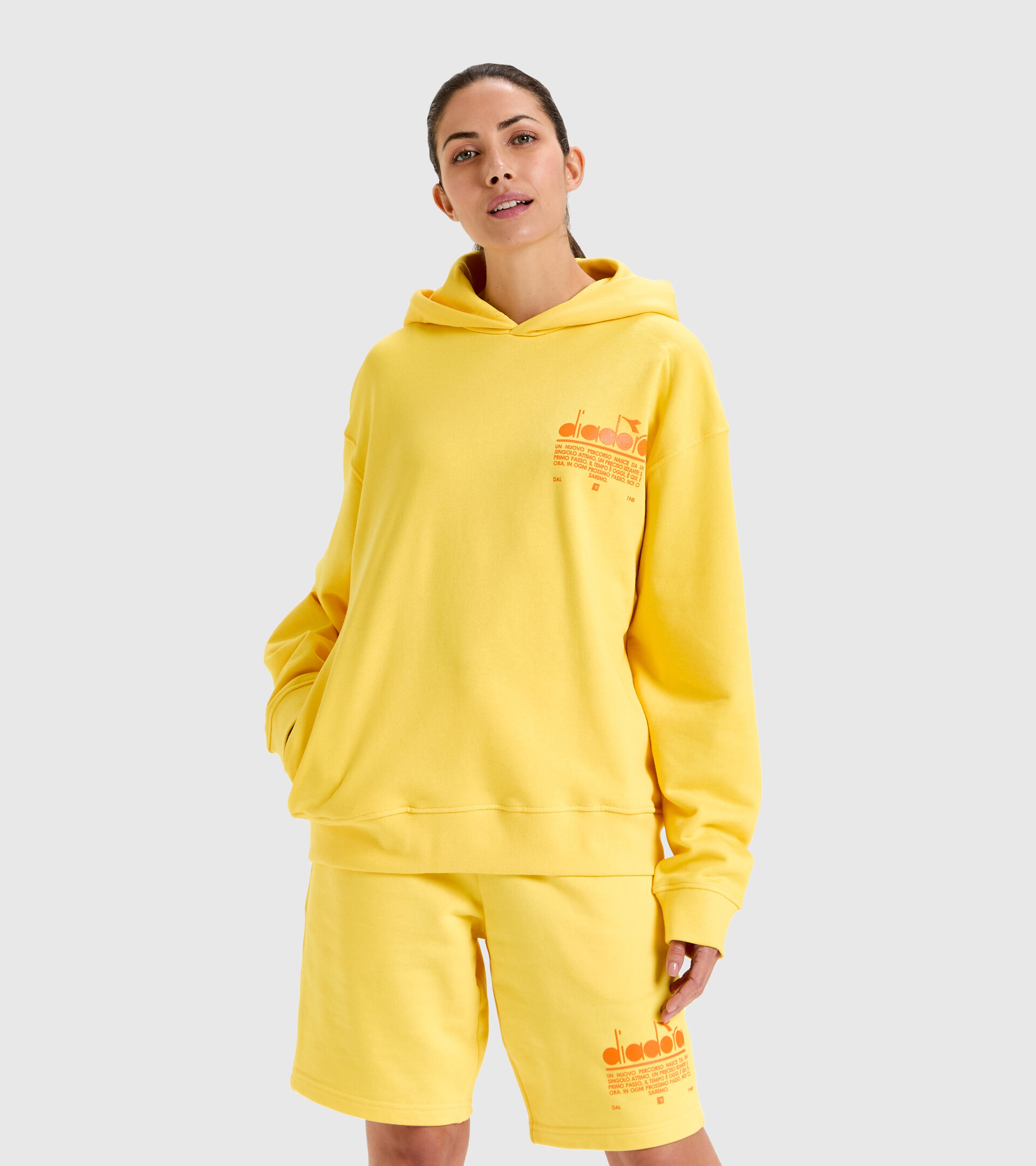 Organic cotton hoodie - Unisex HOODIE MANIFESTO YELLOW LENS - Diadora