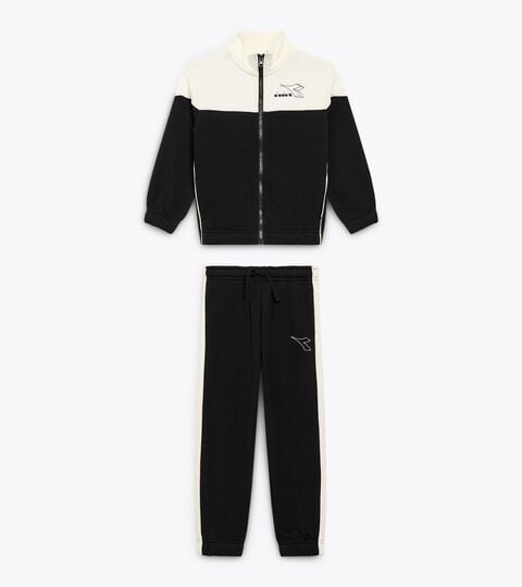 JU. TRACKSUIT FZ LOGO (FT), BLACK Coordinated tracksuit - Boys and girls JU. TRACKSUIT FZ LOGO (FT) BLACK - Diadora