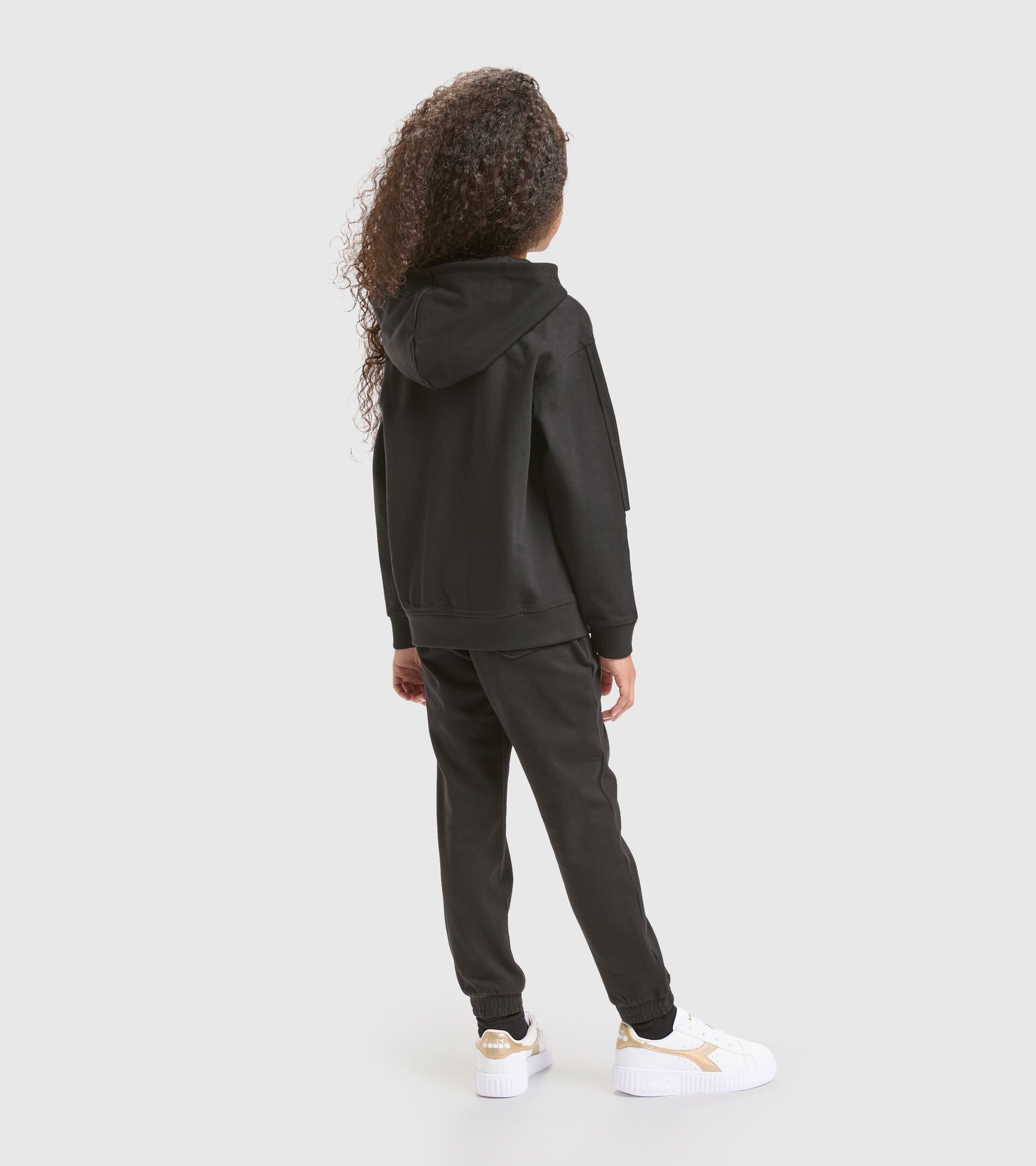 Junior sports tracksuit with hood - Unisex JU.TRACKSUIT HD RAINBOW BLACK - Diadora