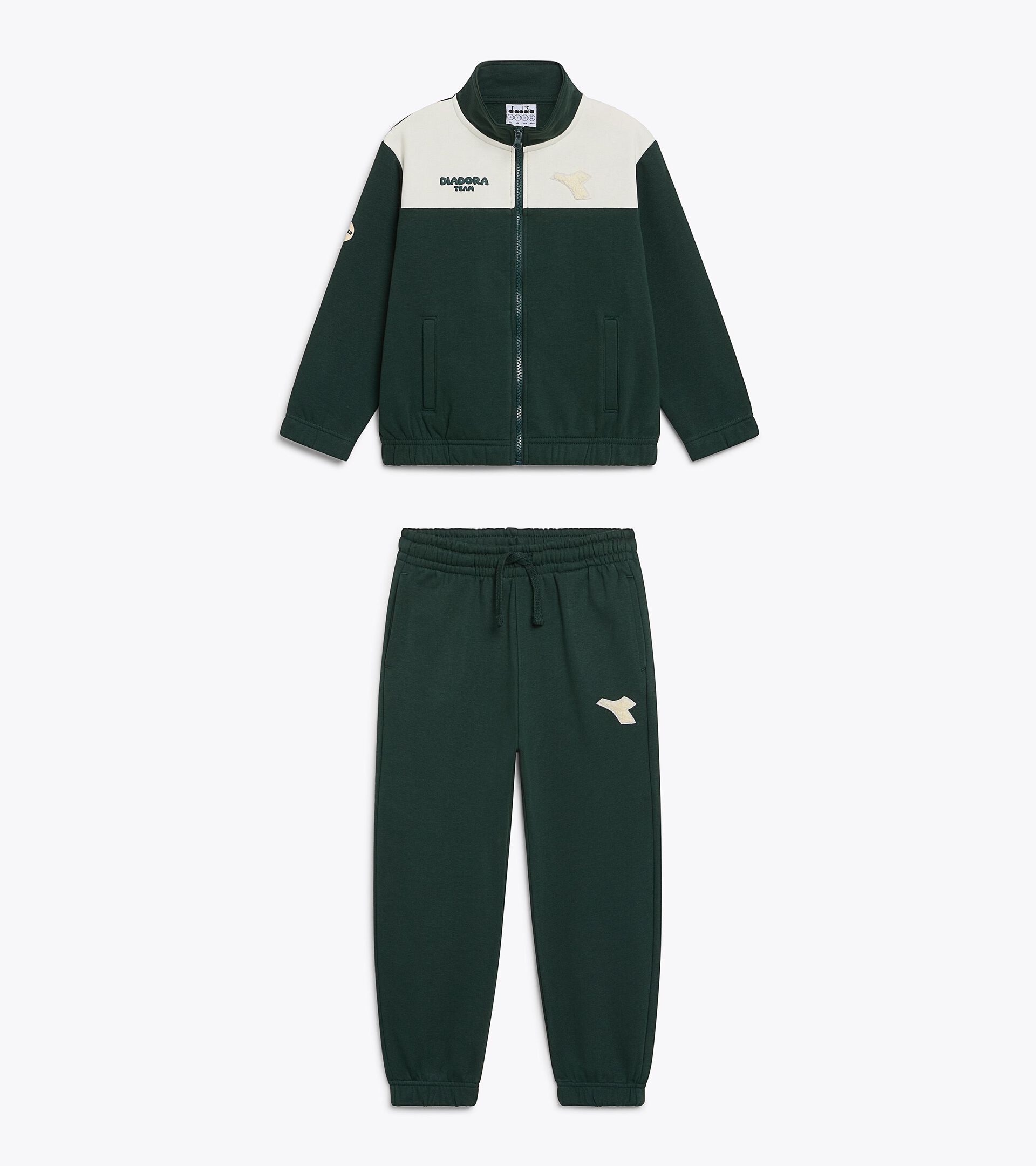 Surv&ecirc;tement en triac&eacute;tate - Regular - Gar&ccedil;on et fille JB. TRACKSUIT FZ LOGO (BR) VERT PINEDE - Diadora