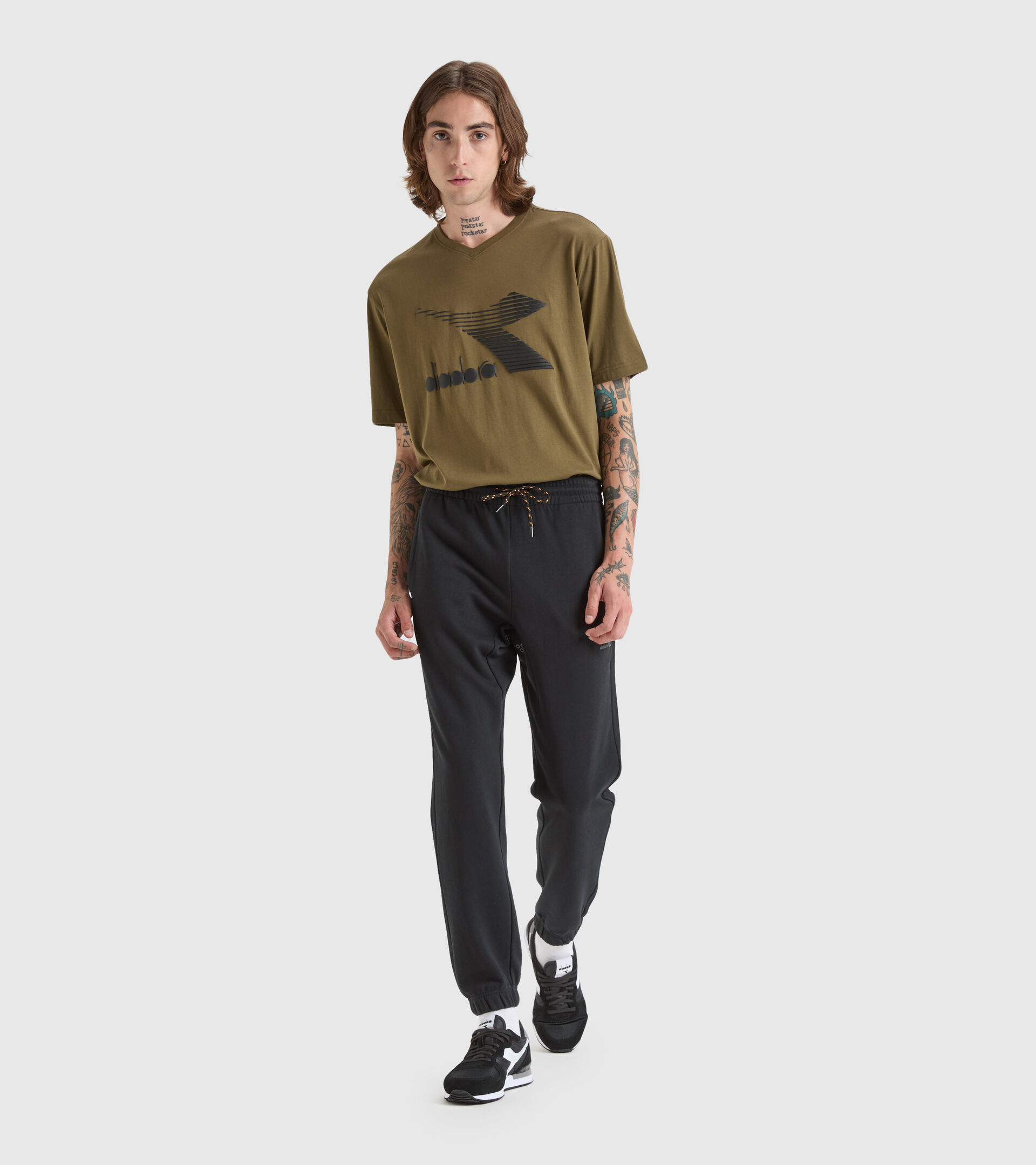 Pantalon de sport en coton - Homme PANTS CUFF DRIFT NOIR - Diadora