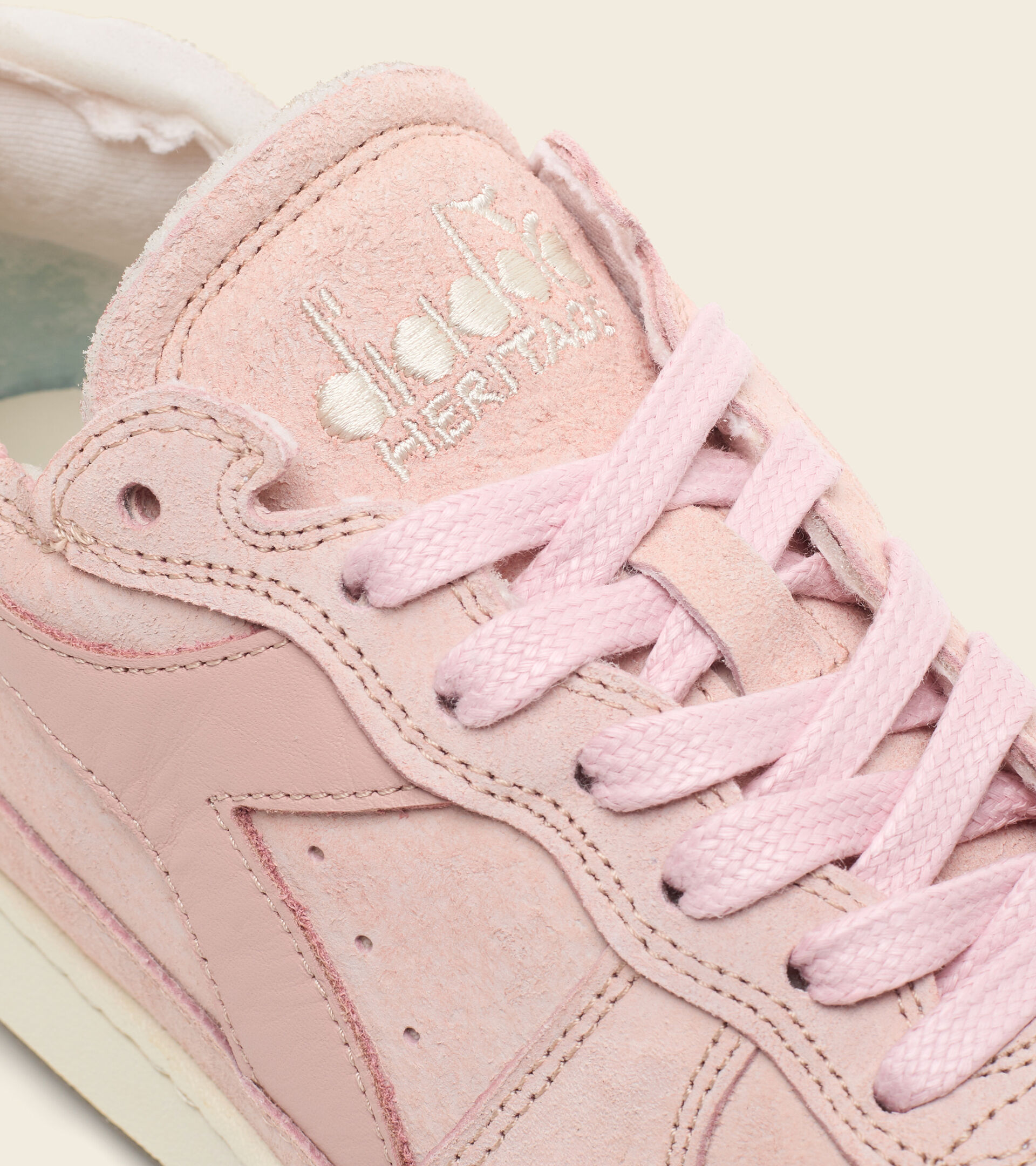 Footwear Heritage DONNA MI BASKET ROW CUT SUEDE USED WN ROSA CIPRIA Diadora