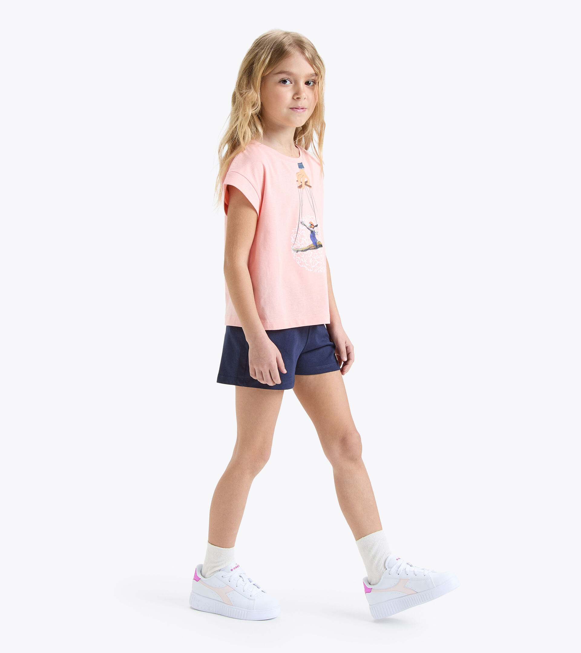 Sport set - Girls JG.SET SS SPORT ART PINK MELODY - Diadora