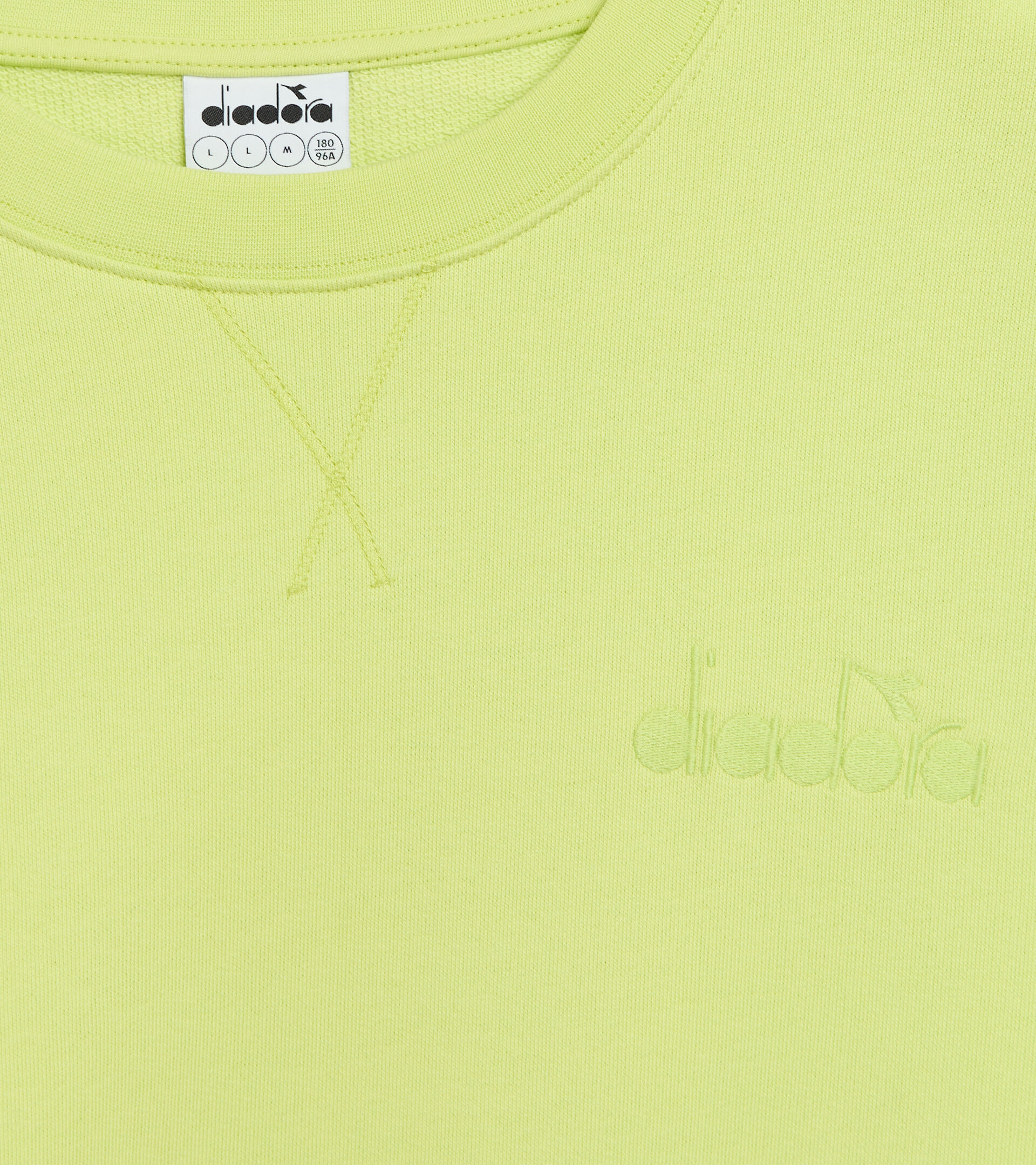 Cotton sweatshirt - Gender neutral SWEATSHIRT CREW SPW LOGO DARK LIME GREEN - Diadora