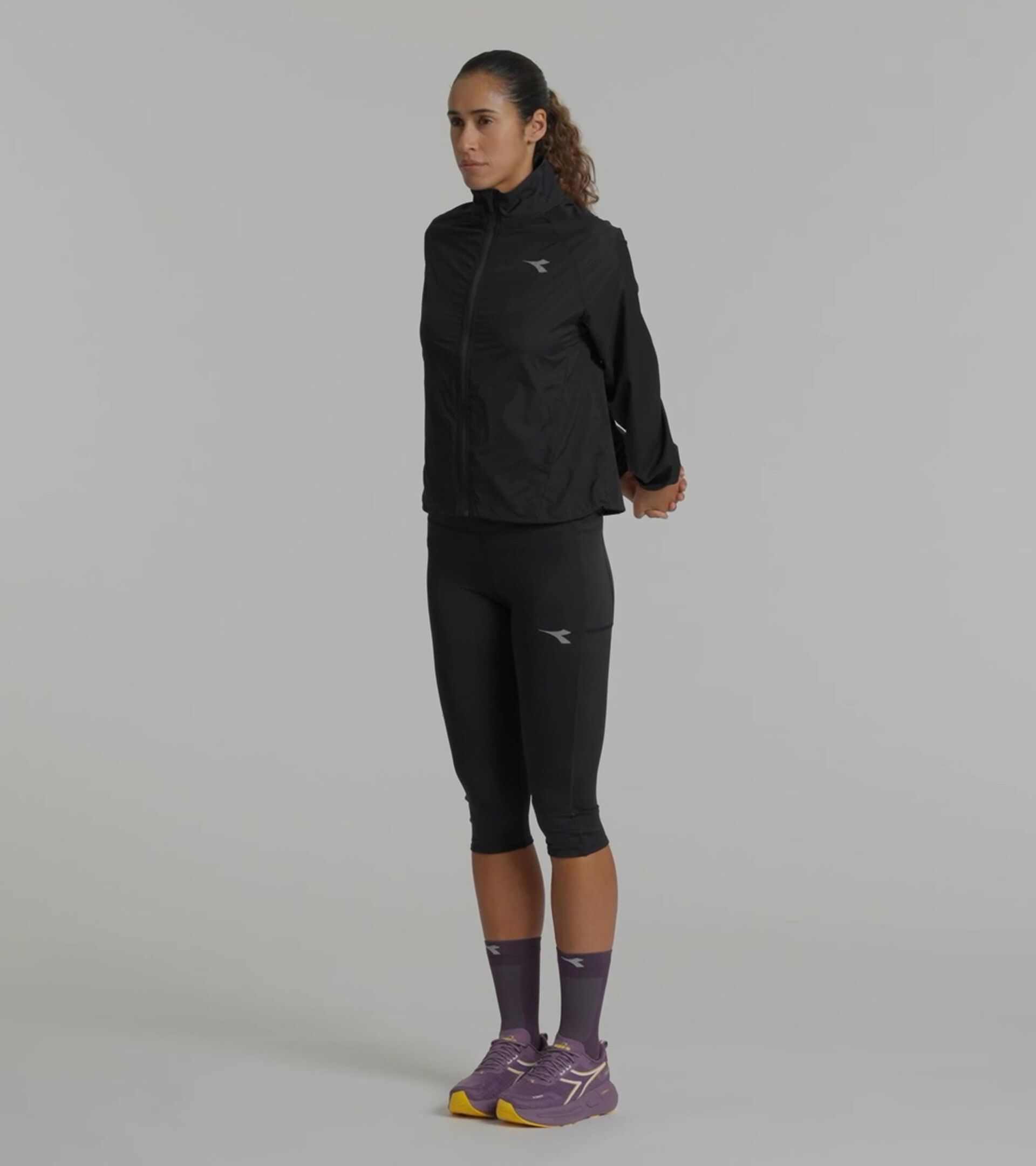 Windbreaker - Women's WINDBREAKER PACKABLE JACKET W BLACK - Diadora