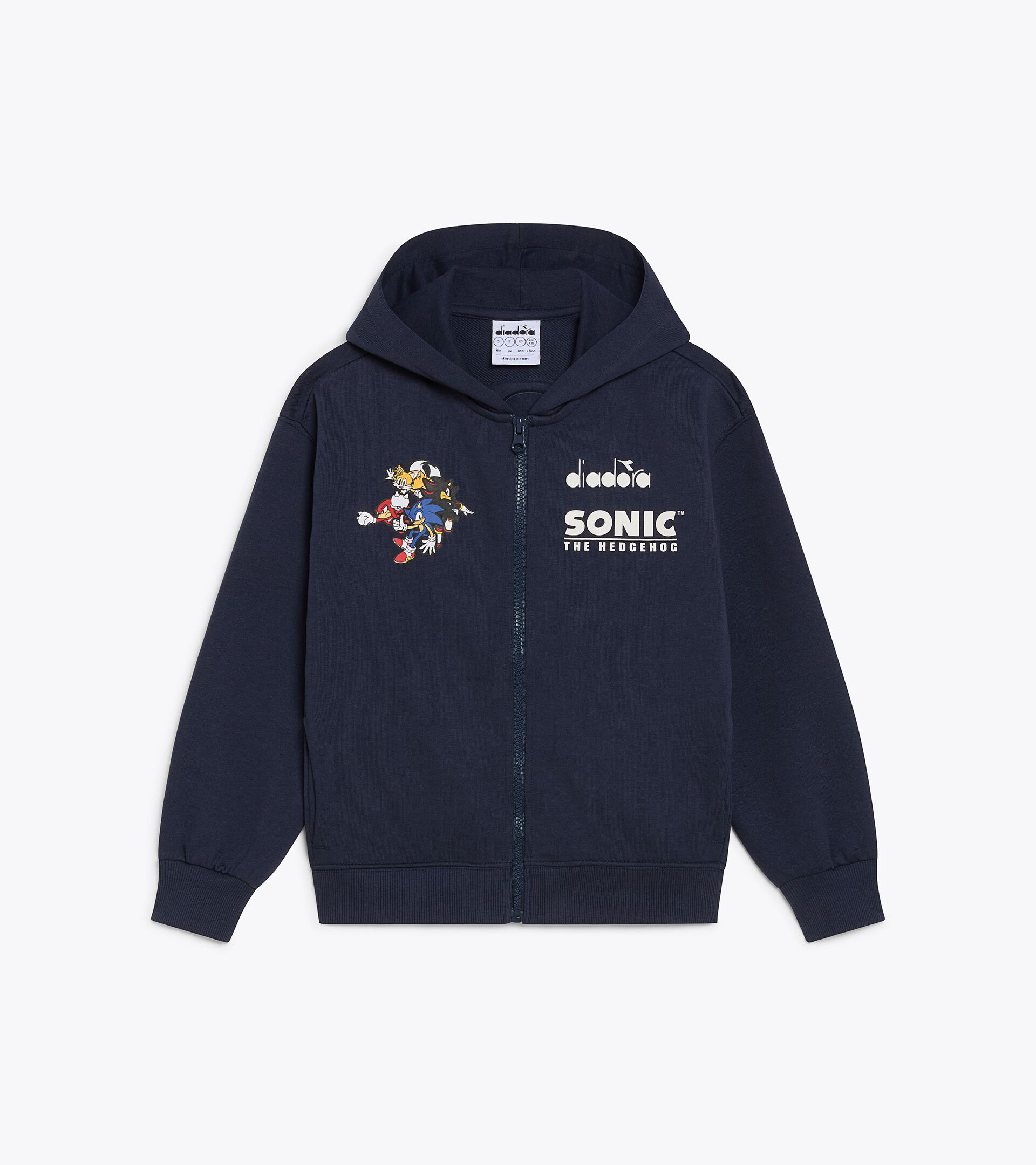 Sweatshirt mit Kapuze - Jungen und M&auml;dchen JU. HOODIE FZ SONIC (FT) NACHTSBLAU - Diadora