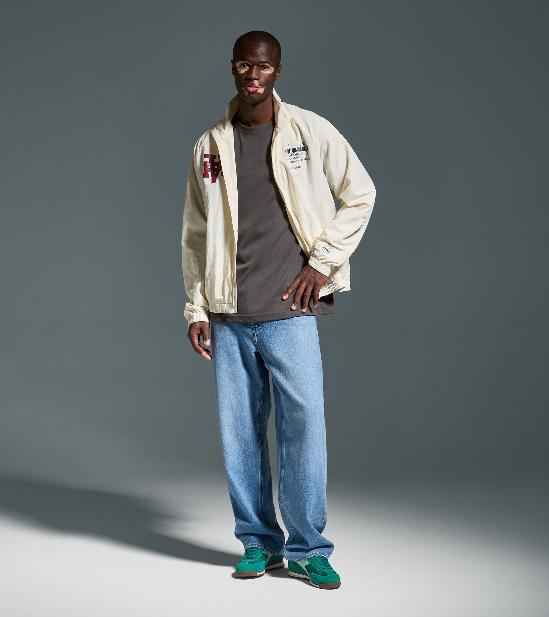 Taslan Track Jacket - Run Valley - All-gender TRACK JACKET RUN VALLEY WHISPER WHITE - Diadora