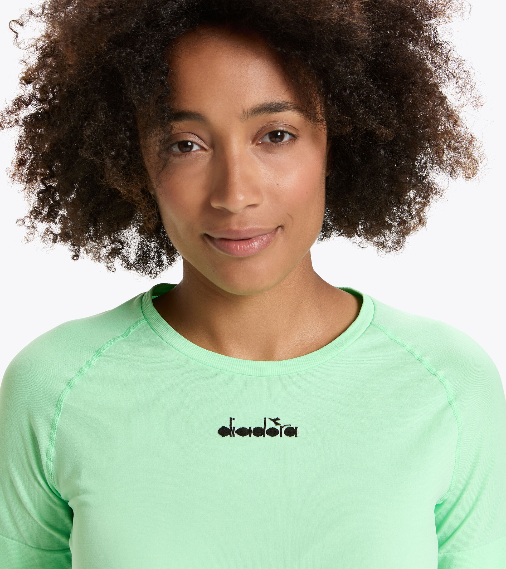 Made in Italy running T-shirt - Women L. SS SKIN FRIENDLY T-SHIRT GREEN ASH - Diadora