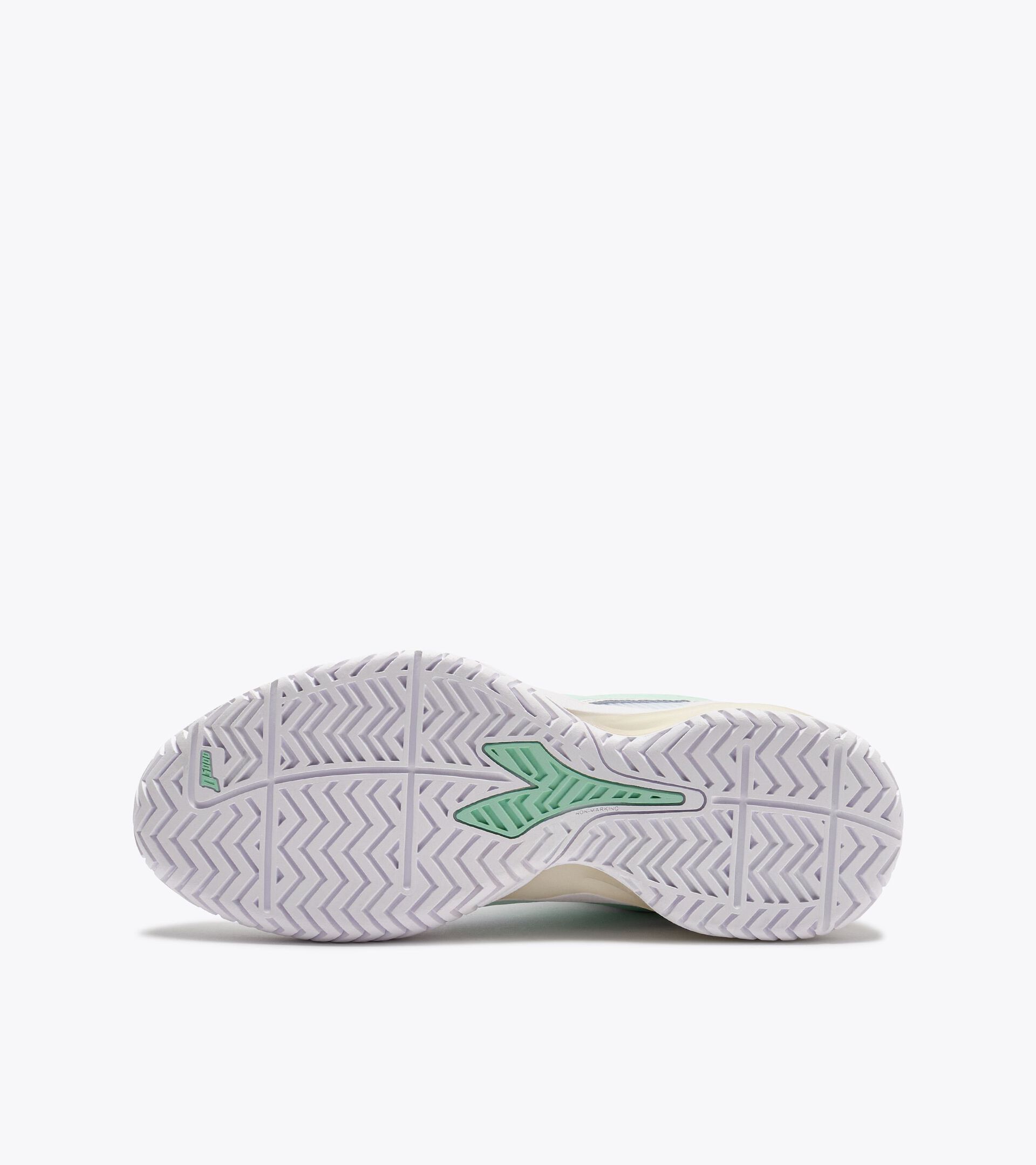 Tennis shoe for hard surfaces and clay courts -  Protection and cushioning - Women&rsquo;s BLUSHIELD TORNEO 3 W AG WHITE/BAY - Diadora