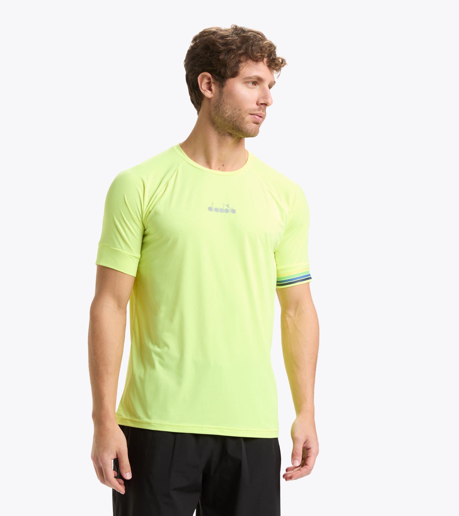 Running T-shirt - Men SS T-SHIRT BE ONE NEON YELLOW - Diadora