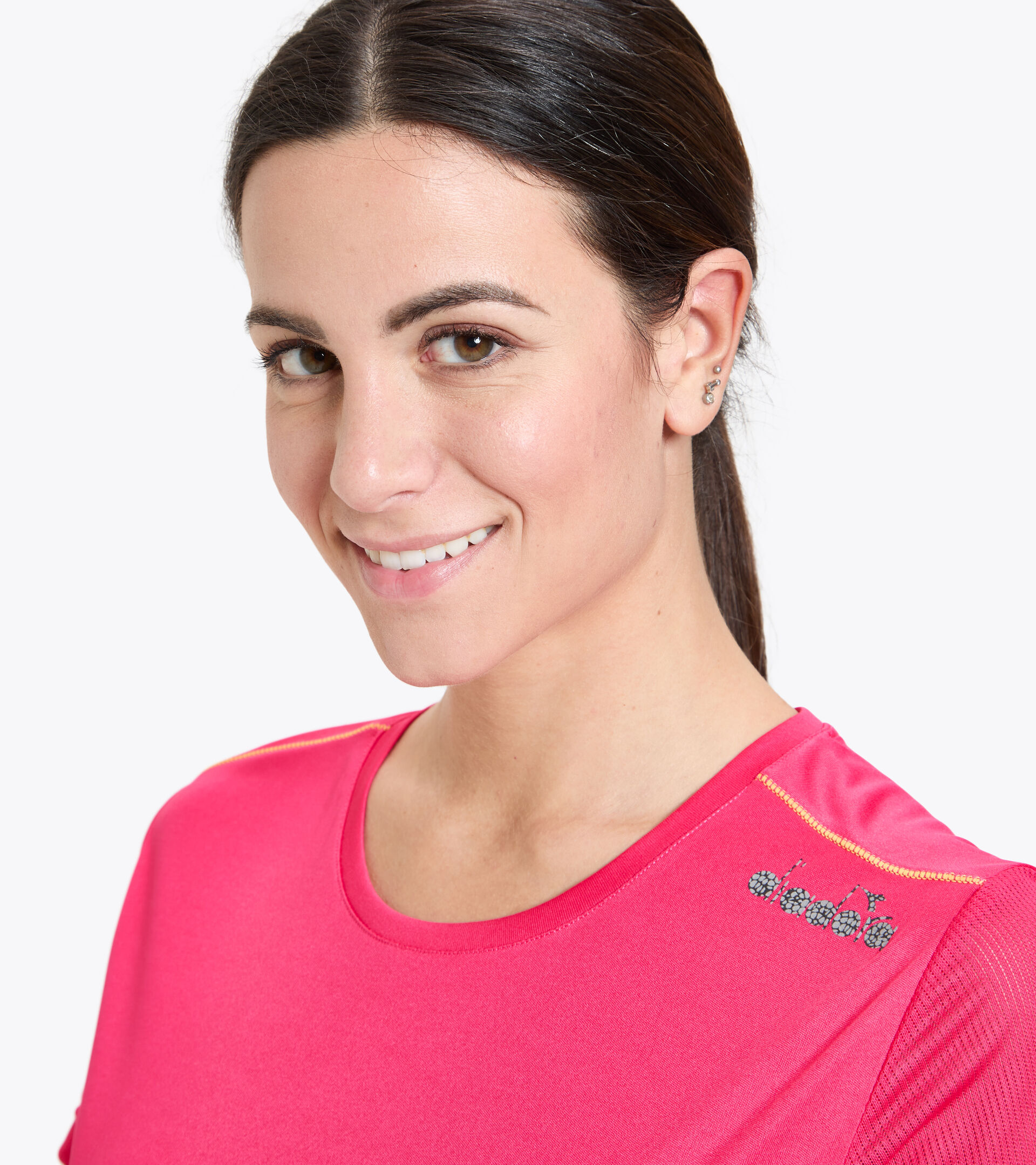 Running T-shirt - Women L. X-RUN SS T-SHIRT RED VIRTUAL PINK - Diadora