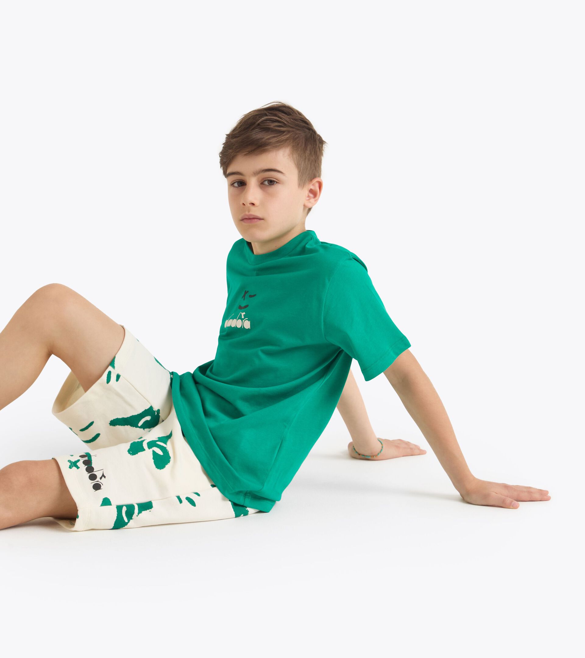 Tank - Boy JB. T-SHIRT SS SMILE LOGO GREEN - Diadora