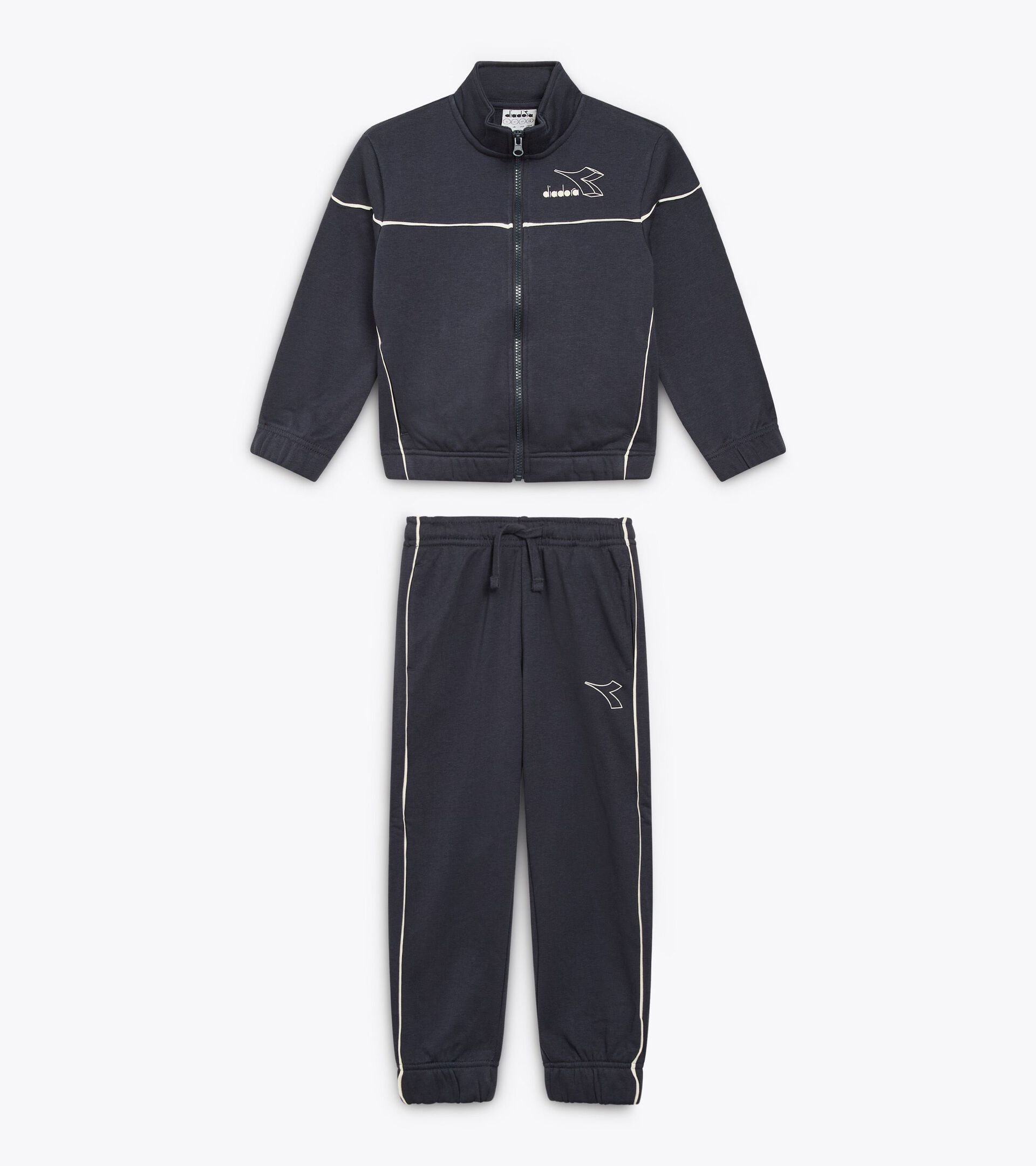 Coordinated tracksuit - Boys and girls JU. TRACKSUIT FZ LOGO (FT) BLUE DENIM - Diadora