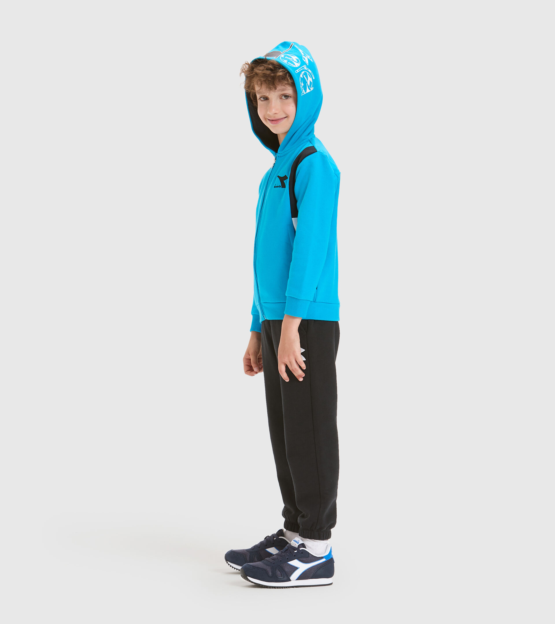 Tracksuit - Kids JB.TRACKSUIT HD FZ HOOPLA SKY-BLUE DANUBE - Diadora
