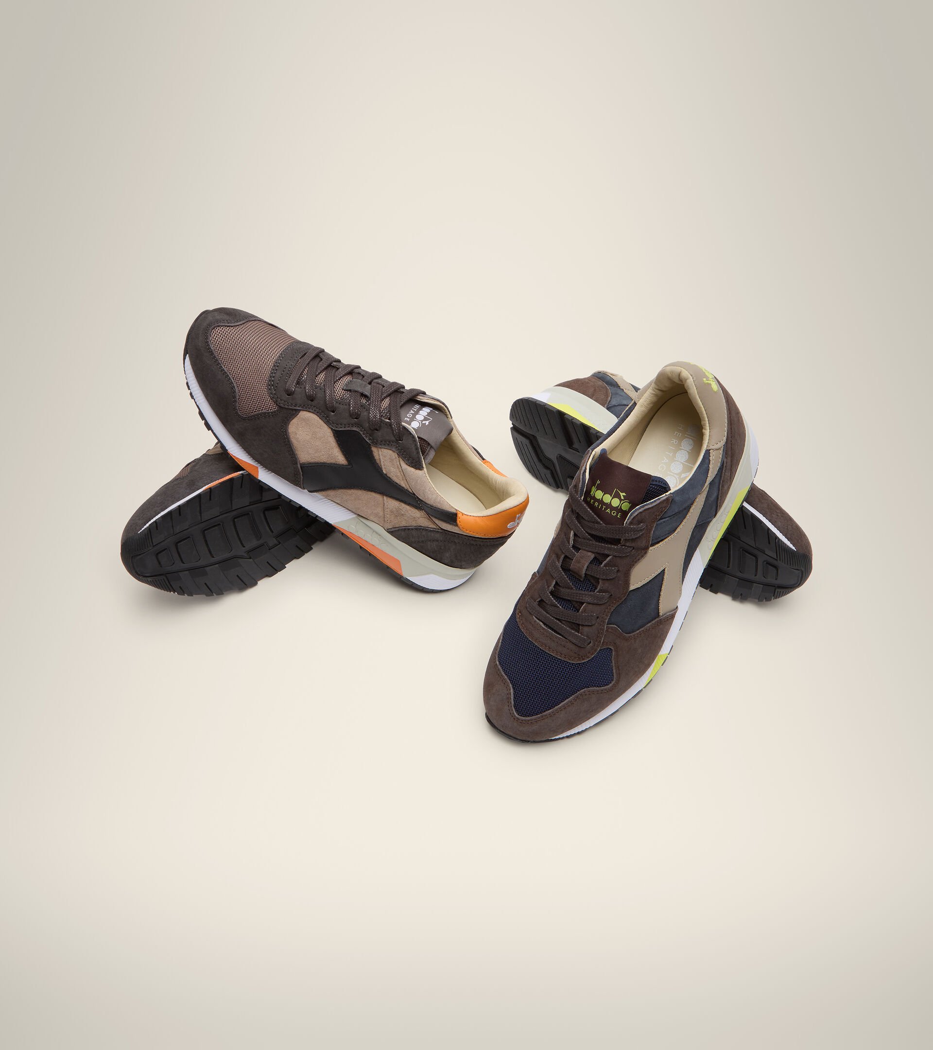 Footwear Heritage UOMO TRIDENT 90 SUEDE SW BLUE DENIM/BROWN TURKISH COFFE Diadora