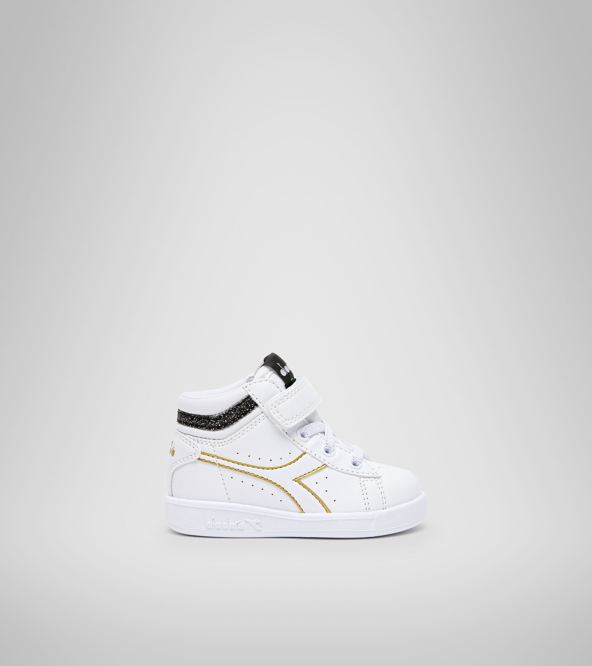 Sports shoes - Toddlers 1-4 years GAME P HIGH GIRL TD WHITE/BLACK/GOLD - Diadora