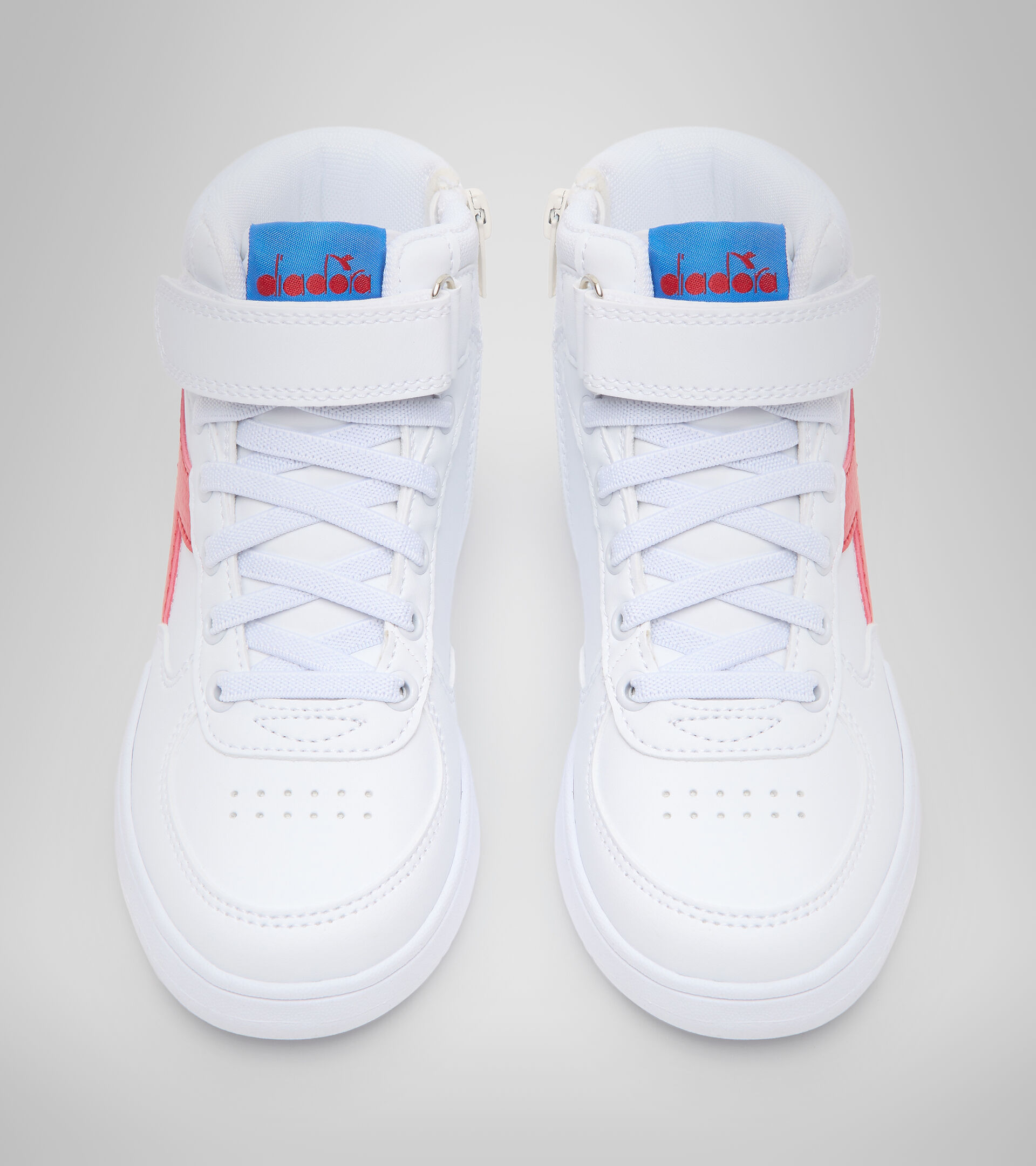 Sports shoes - Kids 4-8 years RAPTOR MID PS WHITE/TOMATO RED - Diadora