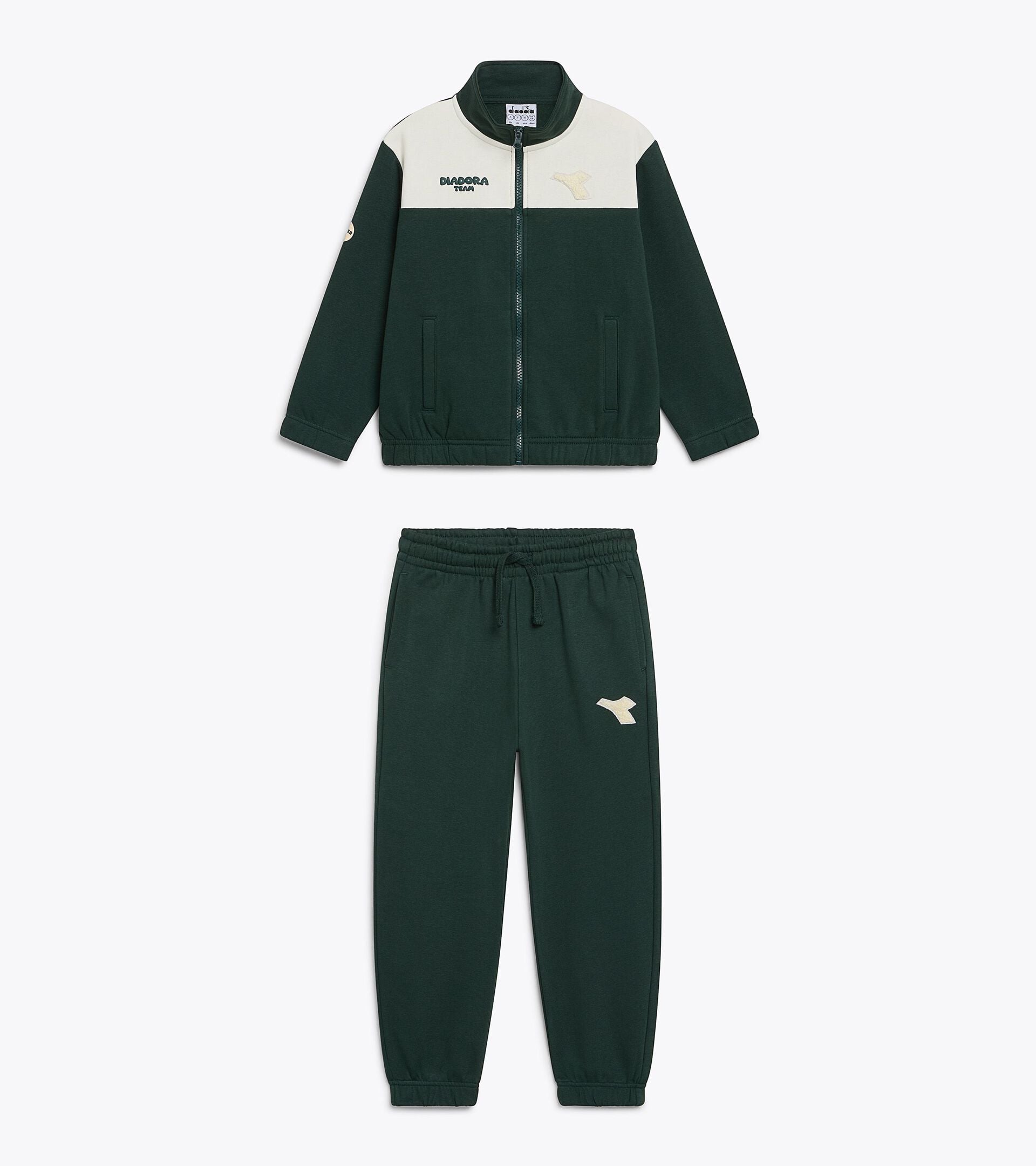 Ch&aacute;ndal de triacetato - Regular - Ni&ntilde;os y ni&ntilde;as JB. TRACKSUIT FZ LOGO (BR) VERDE BOSQUECILLO DE PINO - Diadora