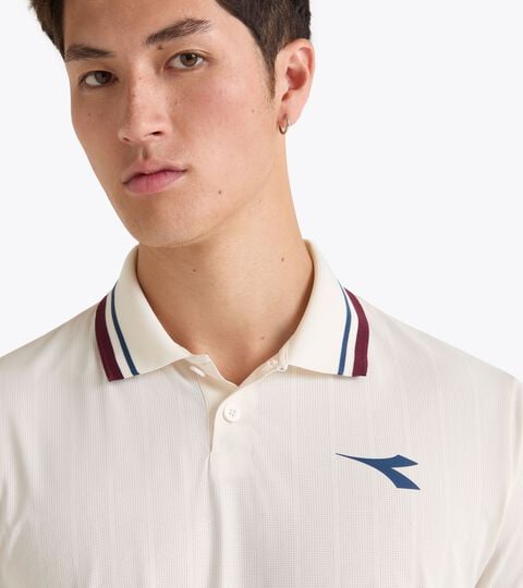 SS POLO ICON, BLANCO MURMURAR Polo de tenis§Competición§Hombre SS POLO ICON BLANCO MURMURAR - Diadora
