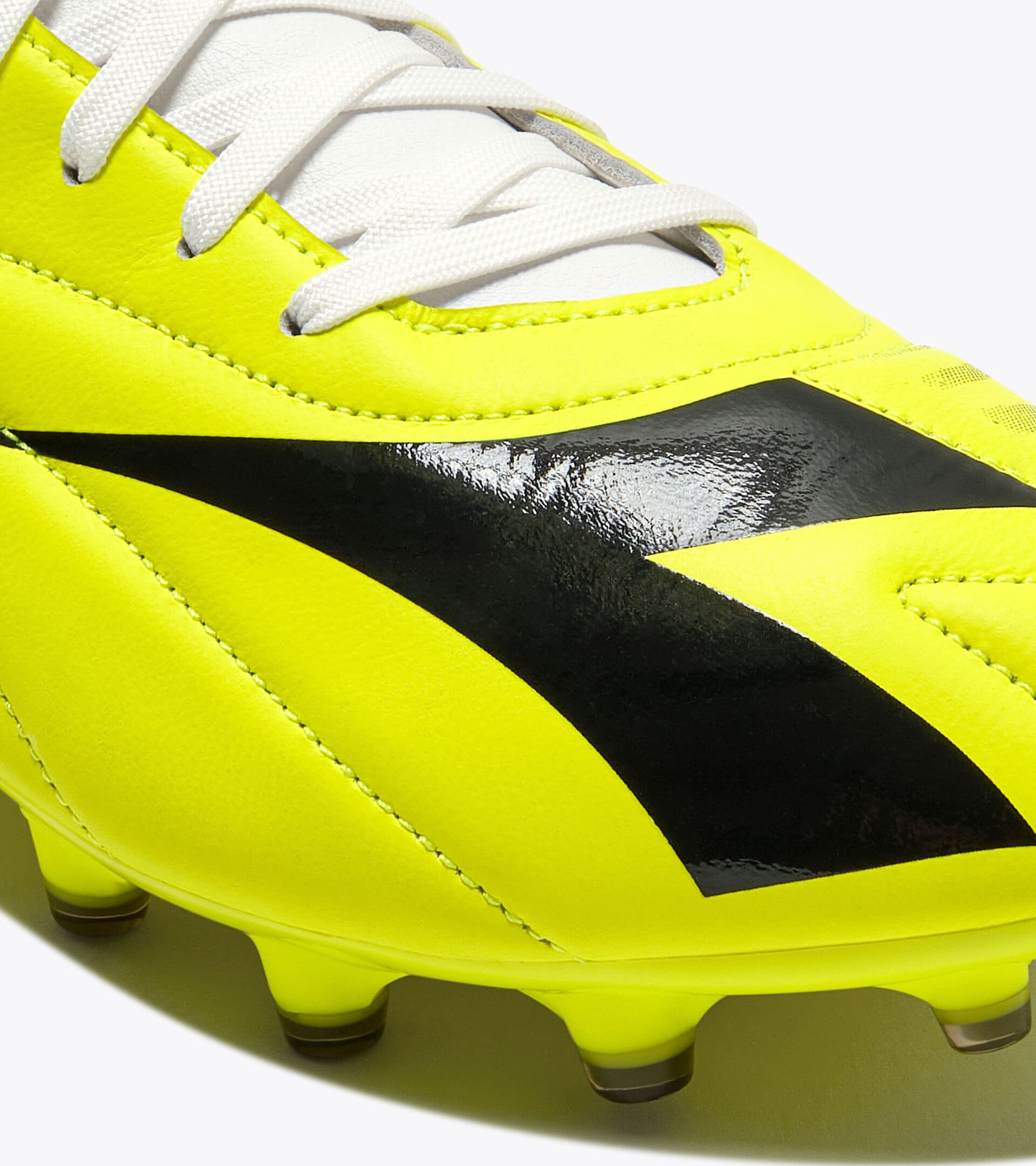 Leather calcio boots for firm grounds - All-gender MAXIMUS ICON LT SLP12 FLUO YELLOW DD/BLACK/WHITE - Diadora