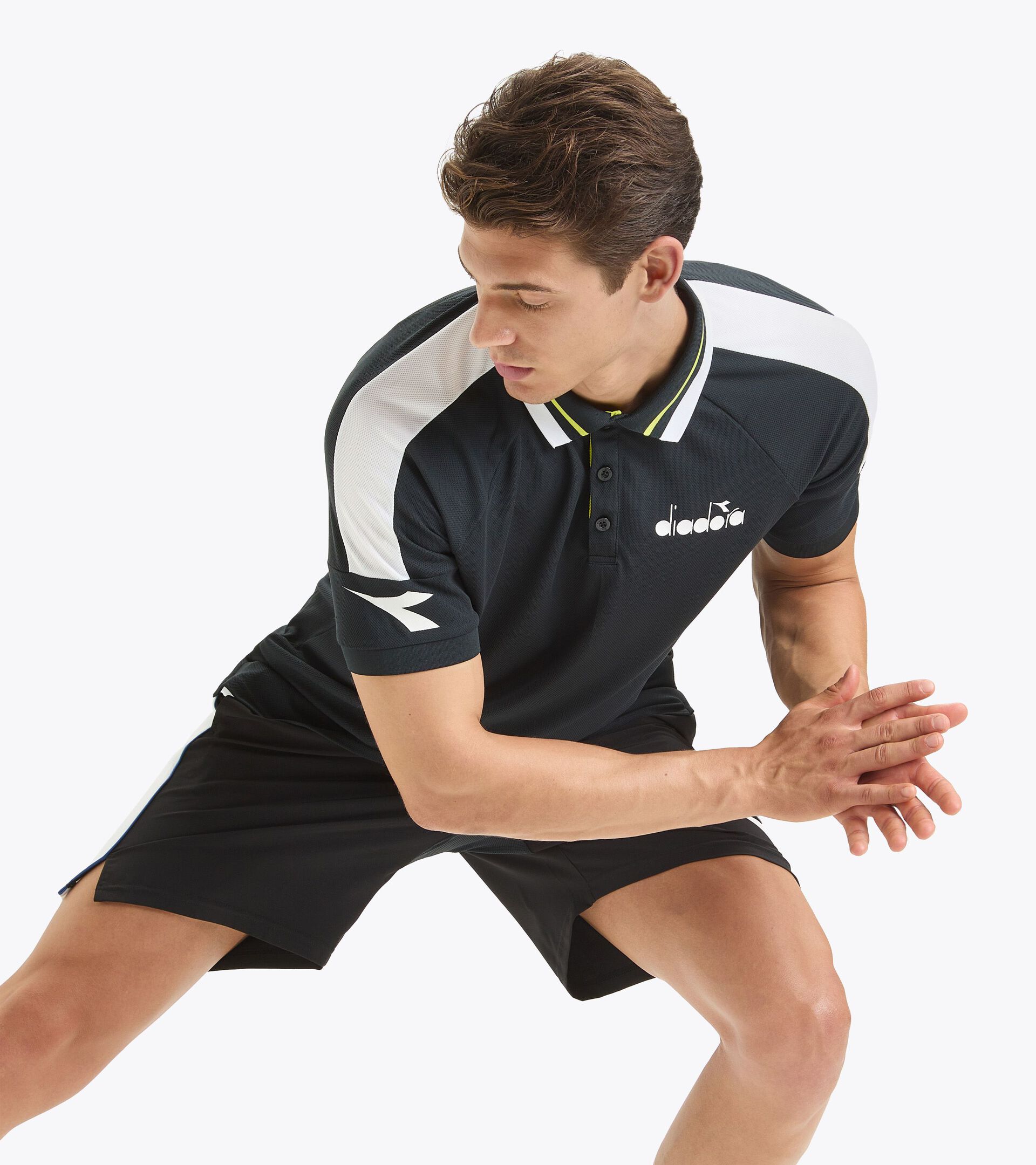 Tennis polo shirt - Men SS POLO ICON BLACK - Diadora