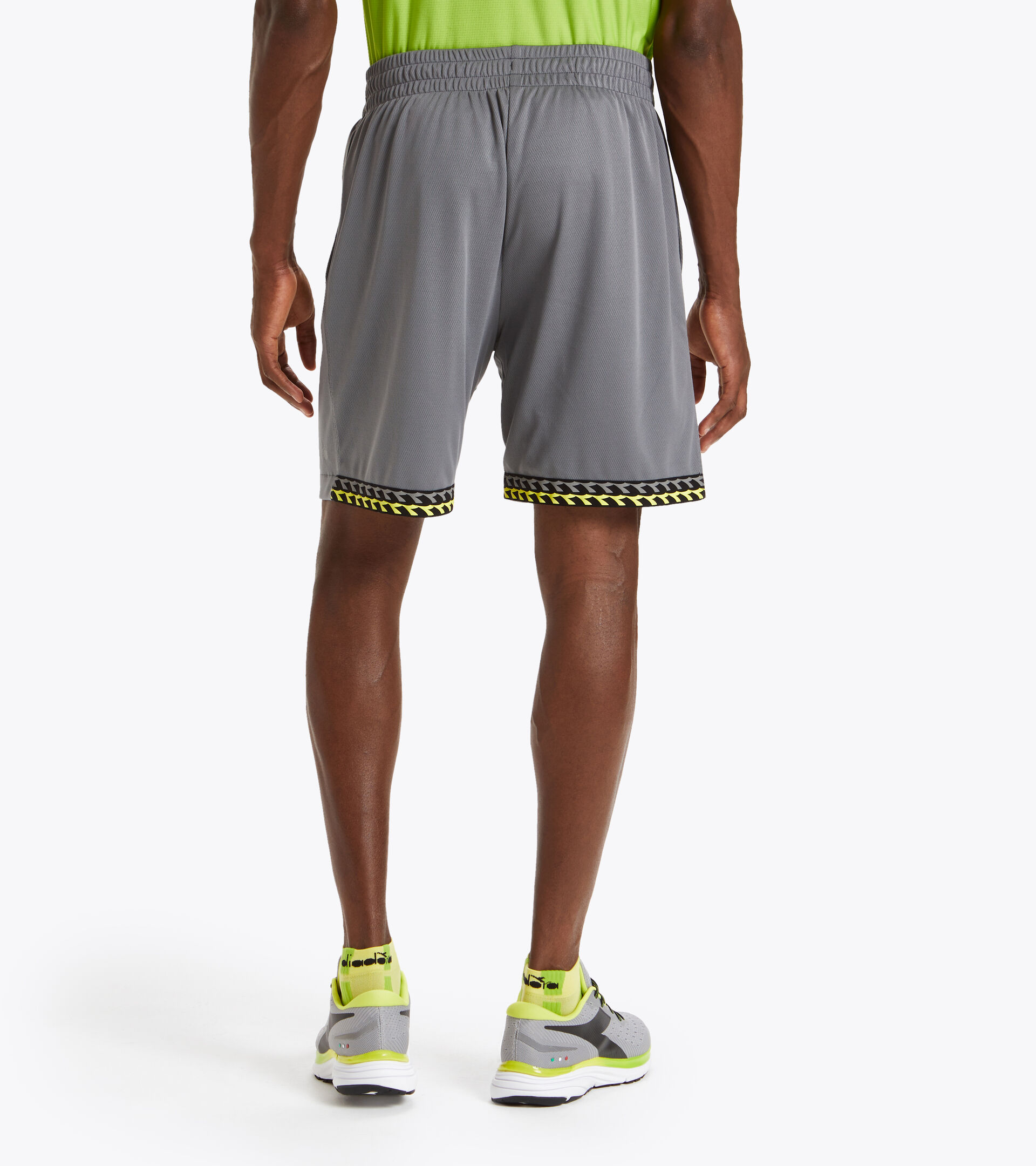 Double-face running shorts - Men BERMUDA REVERSIBLE BE ONE STEEL GRAY - Diadora