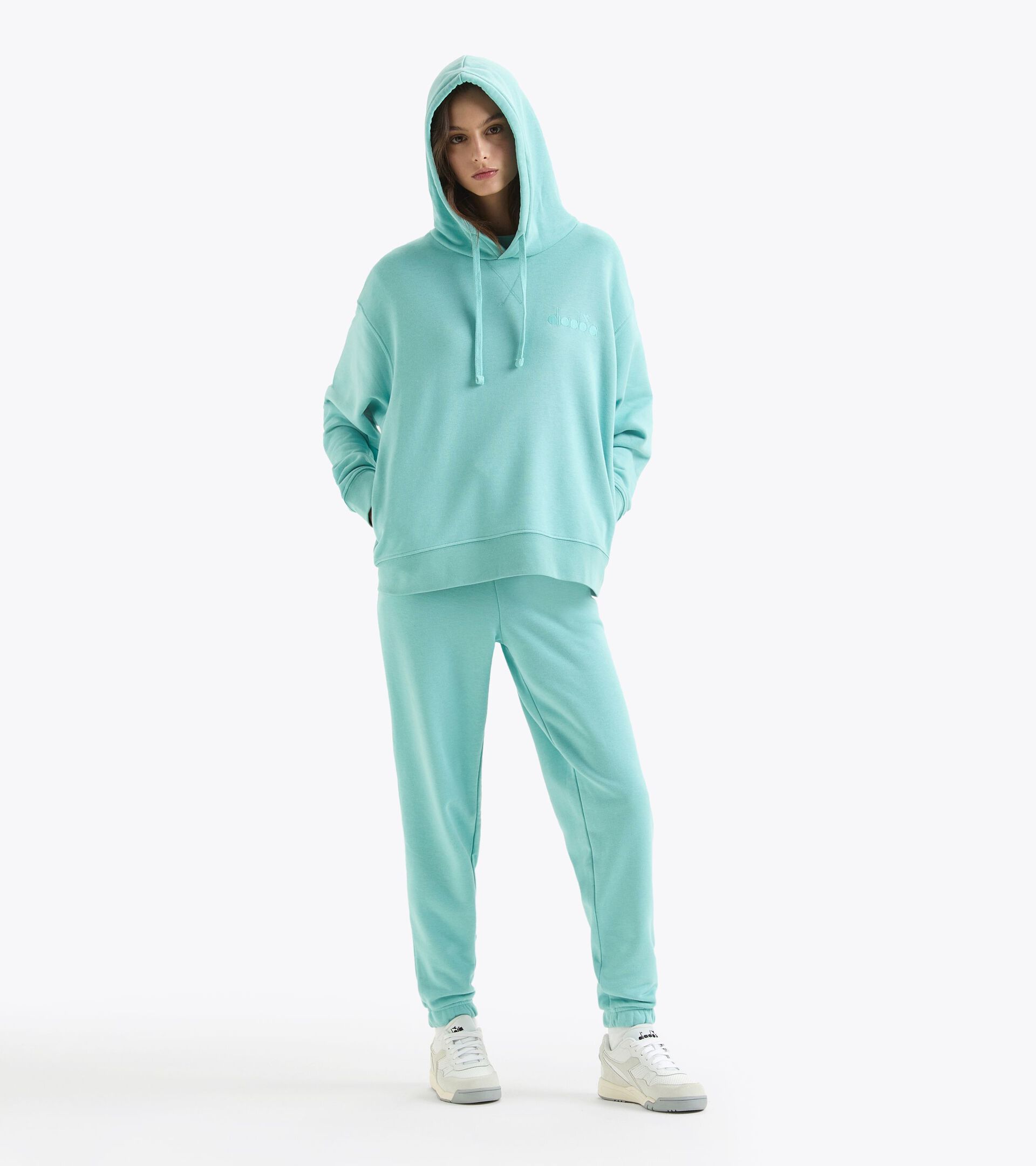 Hoodie - Gender Neutral HOODIE ATHL. LOGO TURQUOISE (65135) - Diadora