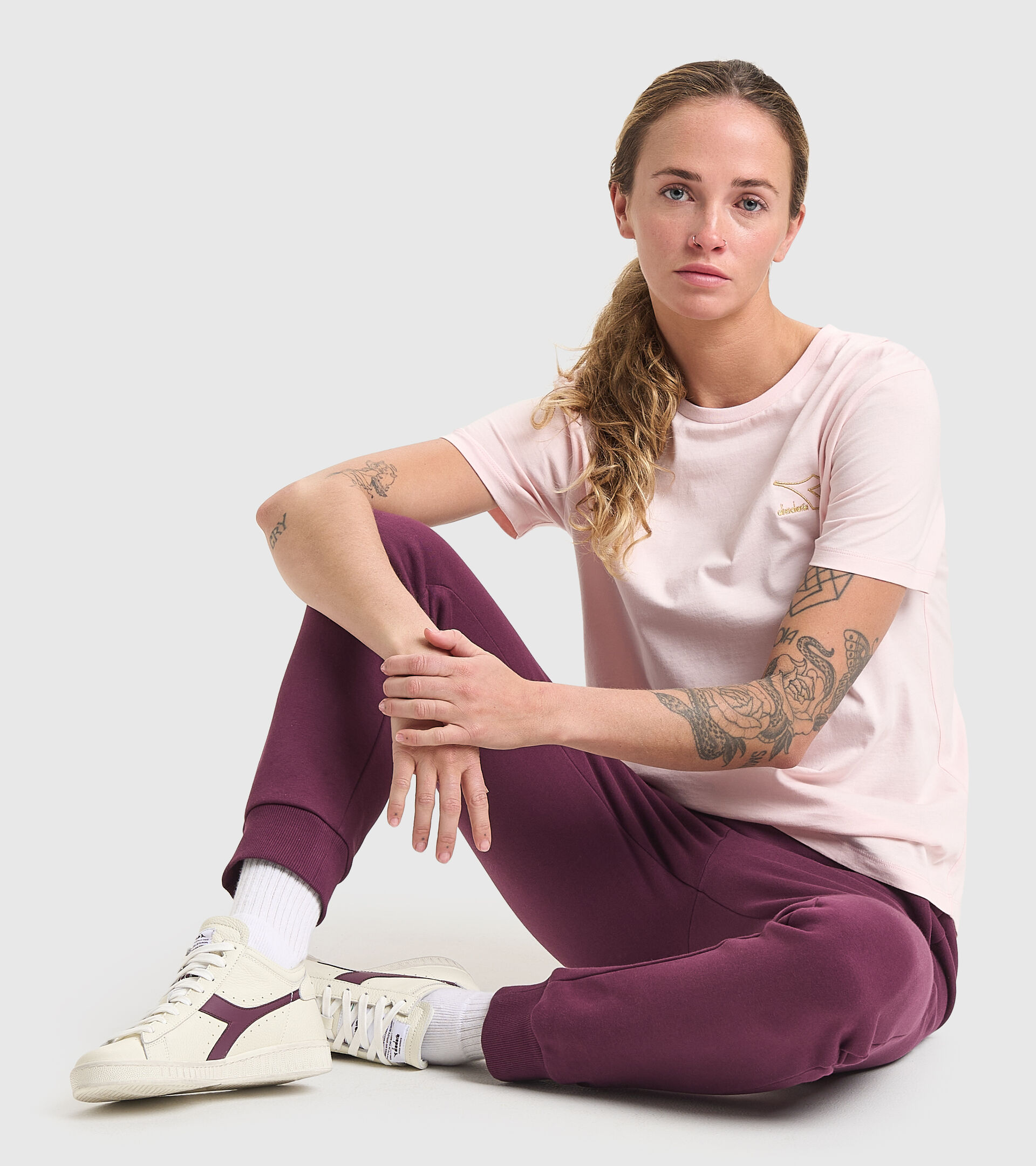 T-shirt de sport - Femme L.T-SHIRT SS FLOUNCE CRISTAL ROSE - Diadora