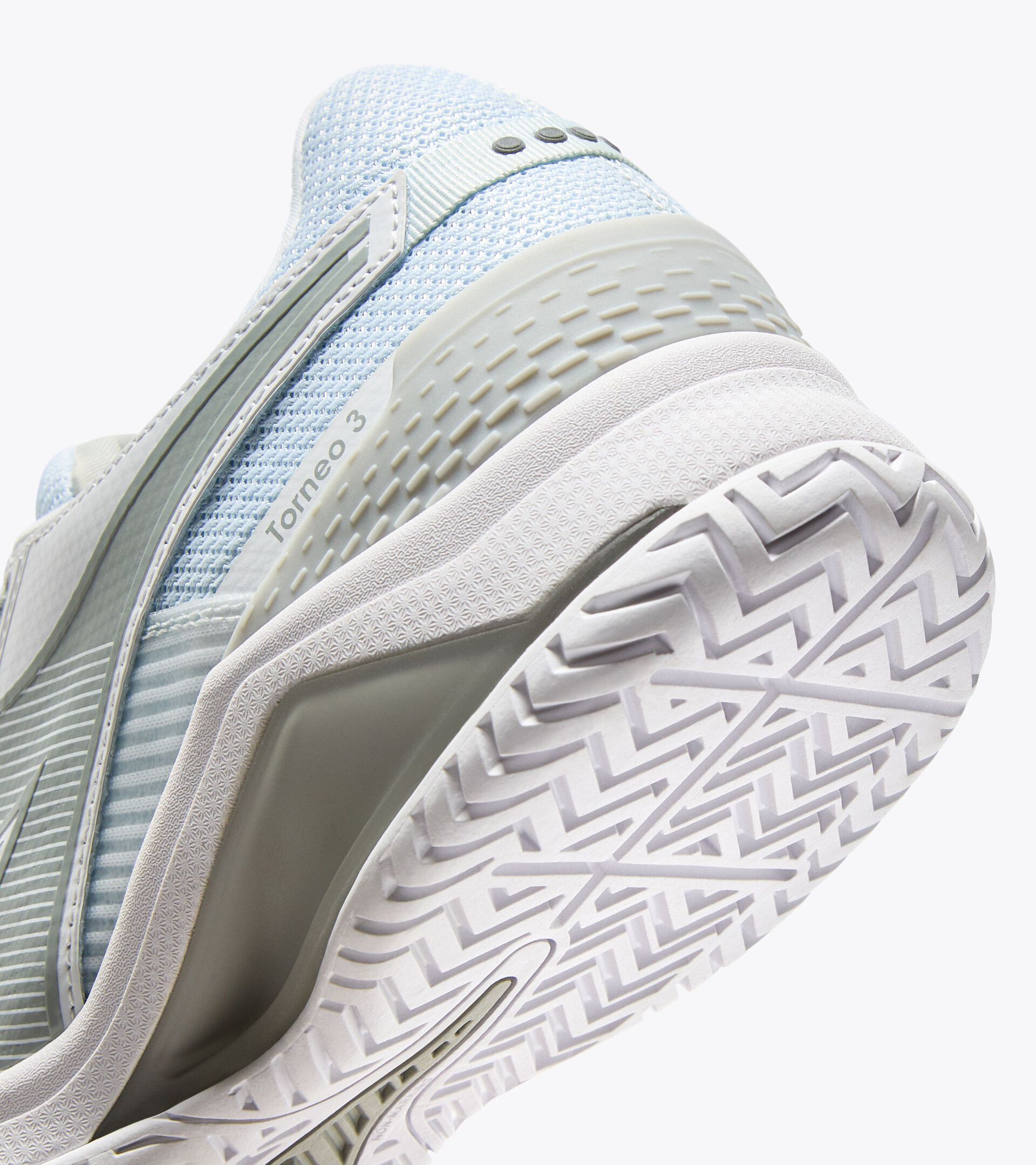 Tennis shoe for hard surfaces and clay courts -  Protection and cushioning - Men&rsquo;s BLUSHIELD TORNEO 3 AG WHITE/SILVER - Diadora