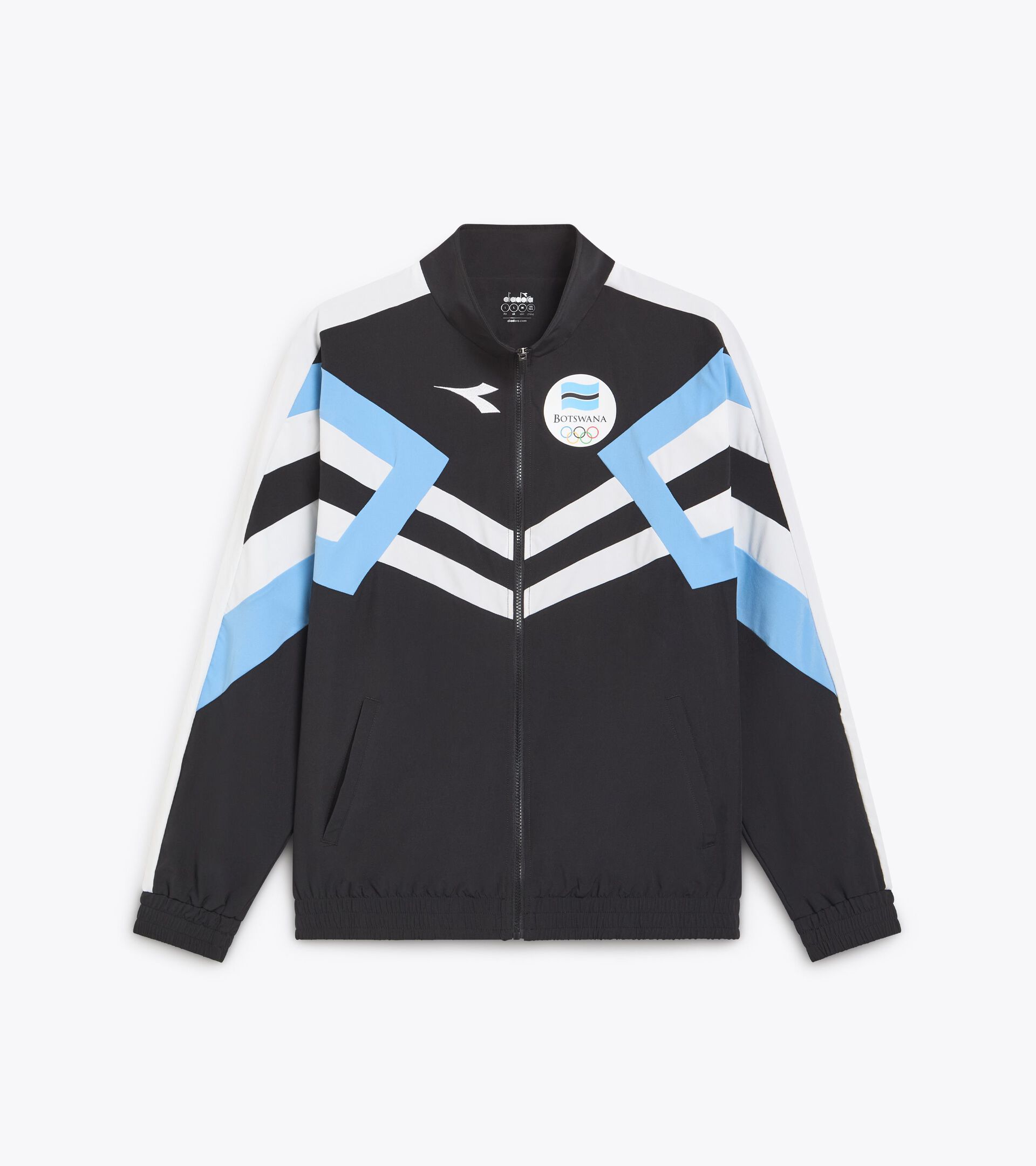 Track Jacket  - All-Gender TRACK JACKET PODIUM BOTSWANA LOGO BOTSWANA FLAG BLUE - Diadora